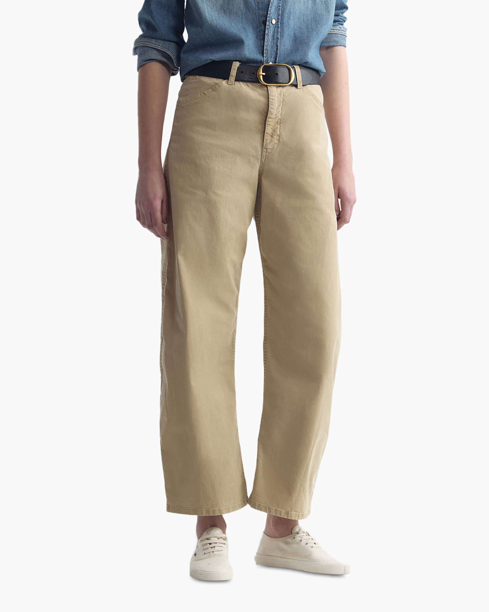 pants, khaki, wide-leg, casual, belted