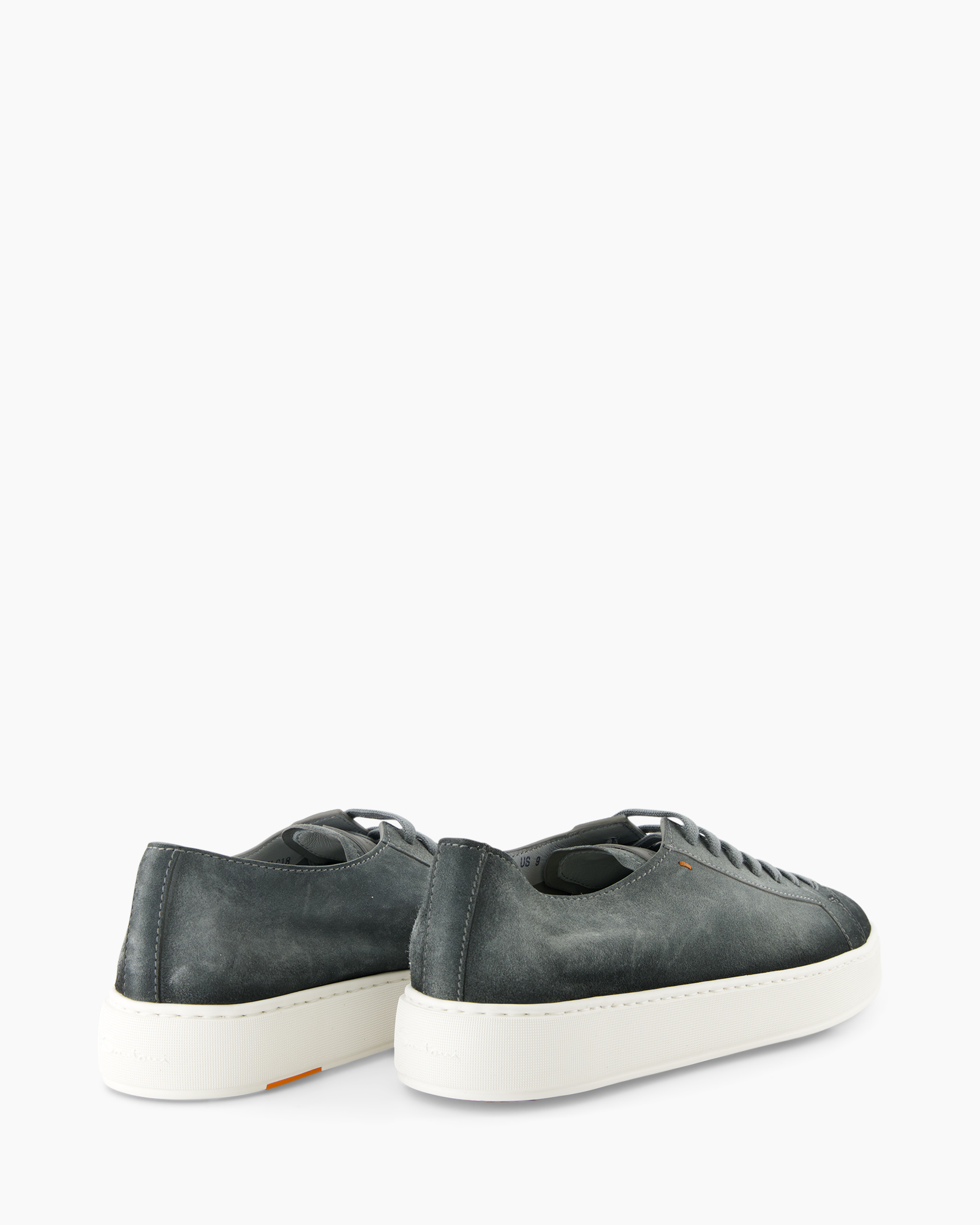 sneakers, low-top, gray, leather, white sole
