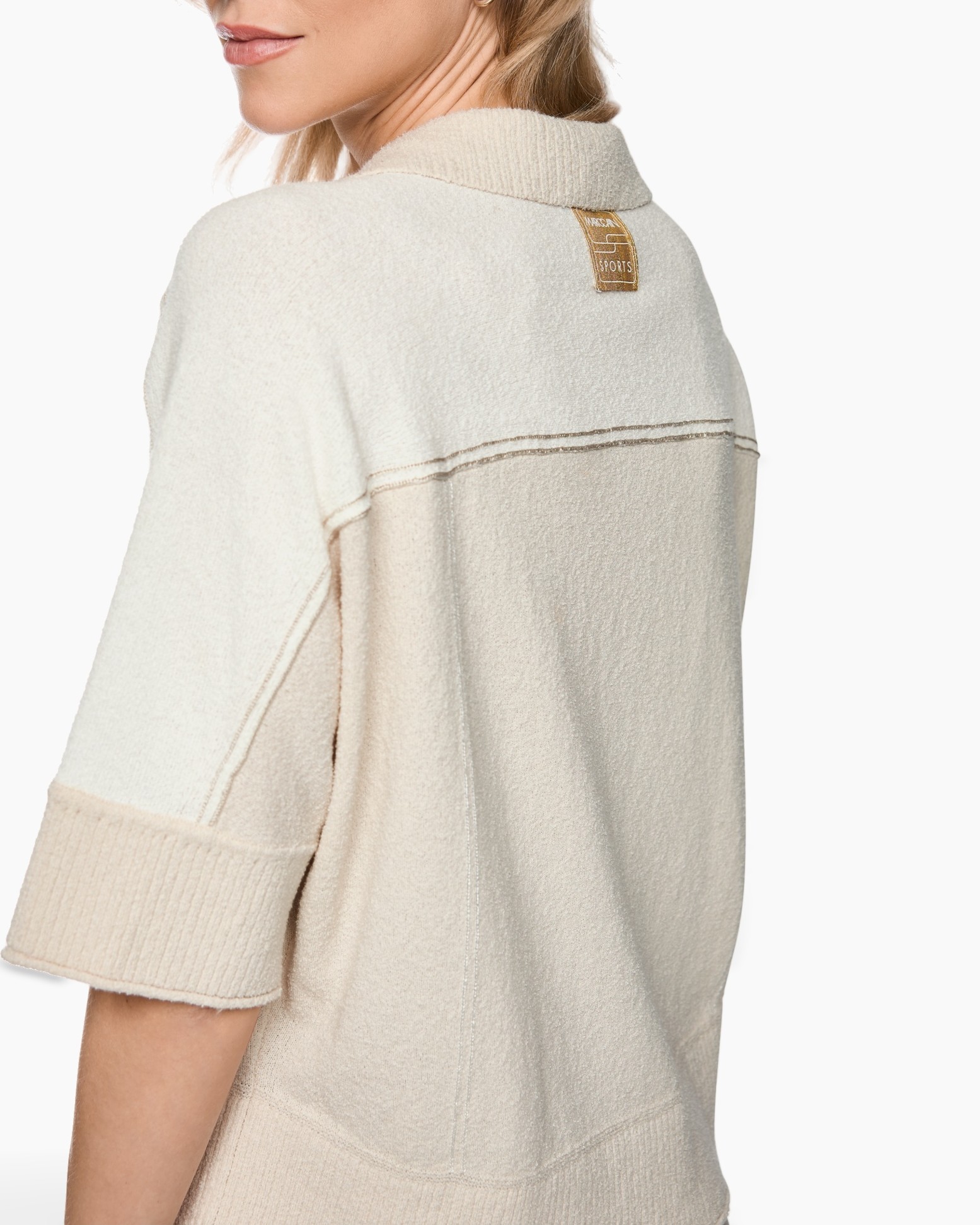 coat, sweater, loose-fit, cream, collar