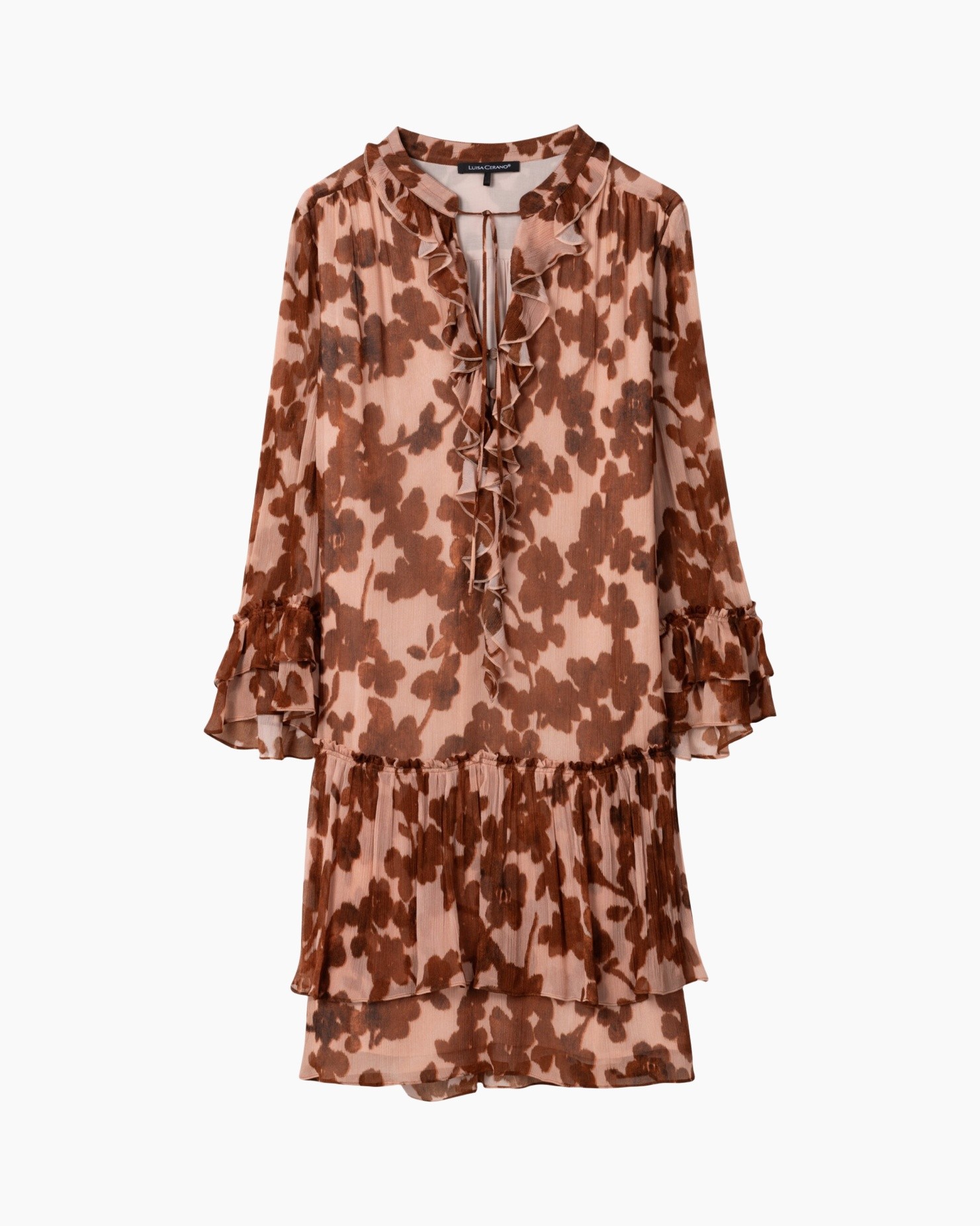 dress, blouse, floral, ruffle, tiered