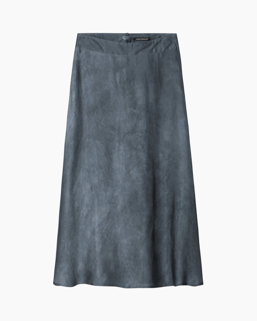 skirt, long, blue, solid, linen look