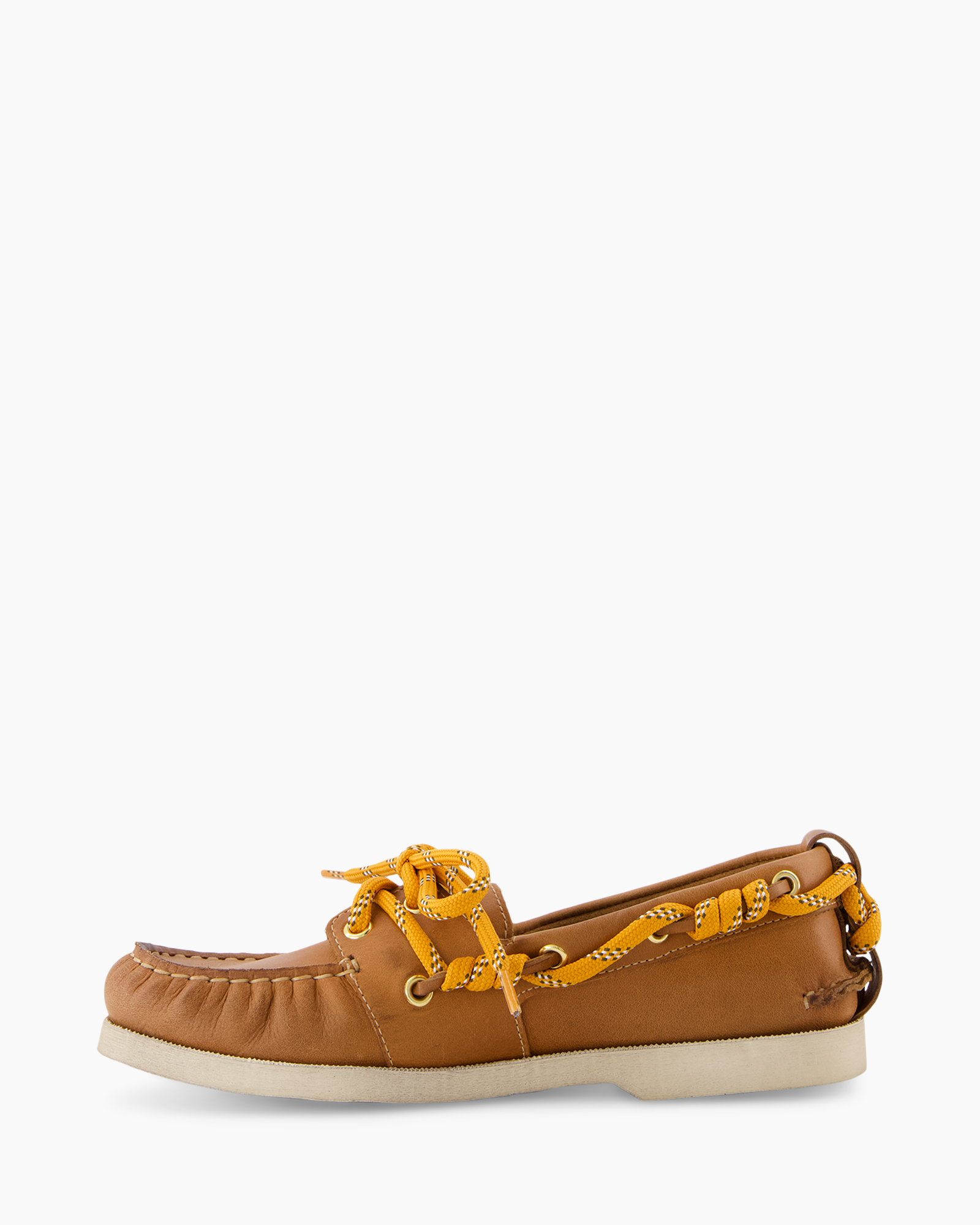 boat shoe, moccasin, leather, brown, laces