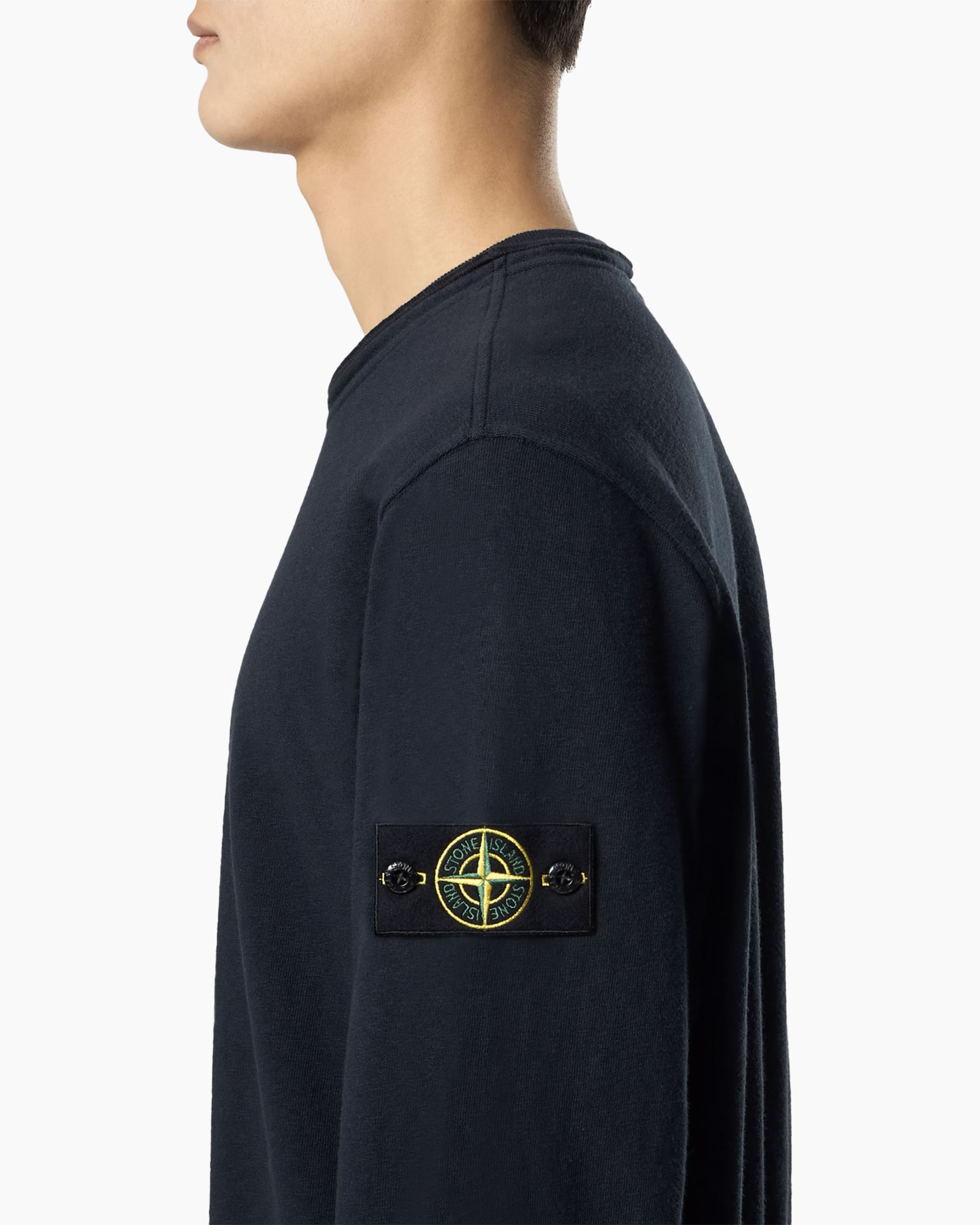 navy, long-sleeve, t-shirt, patch, logo