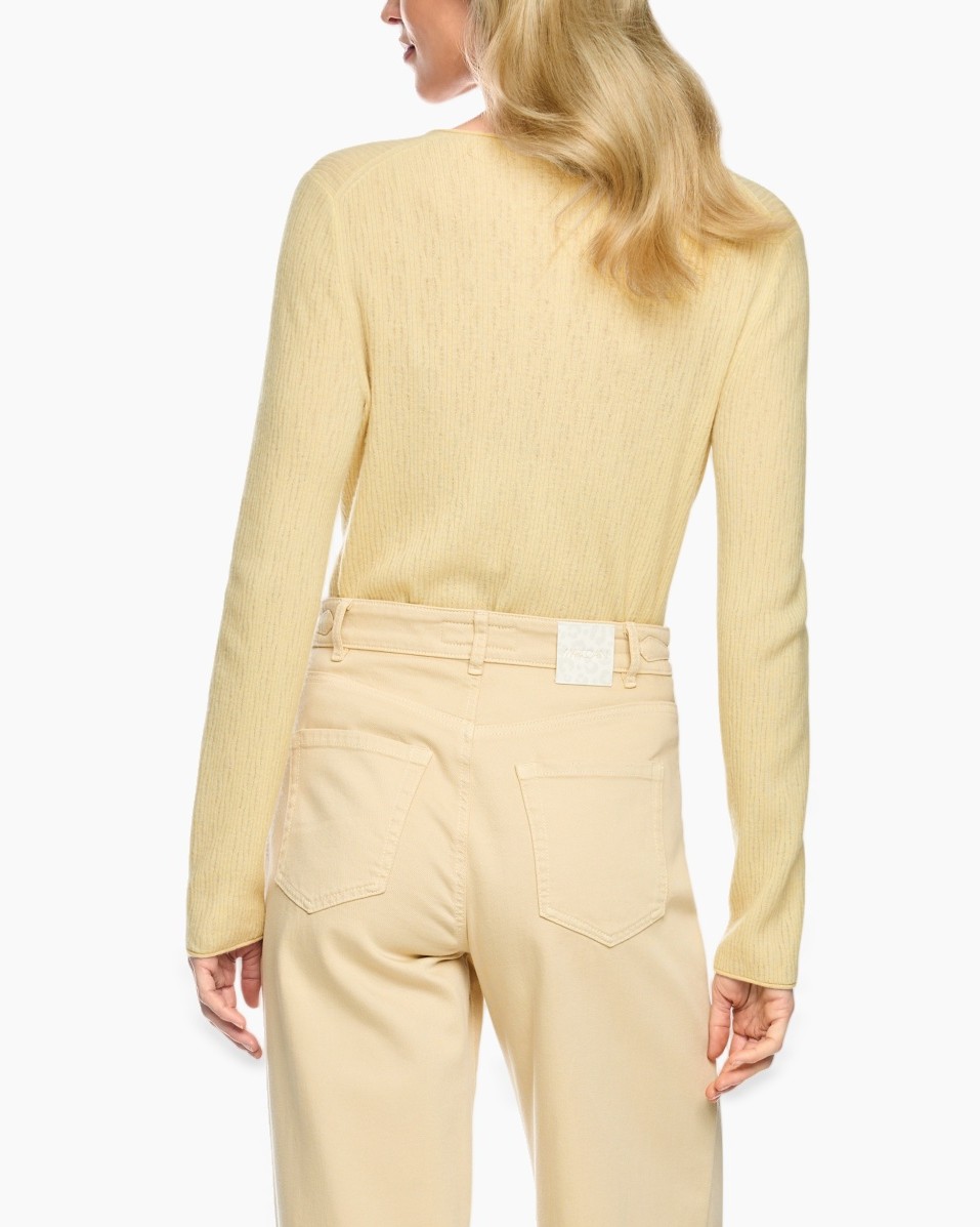 sweater, v-neck, beige, knit, long-sleeve