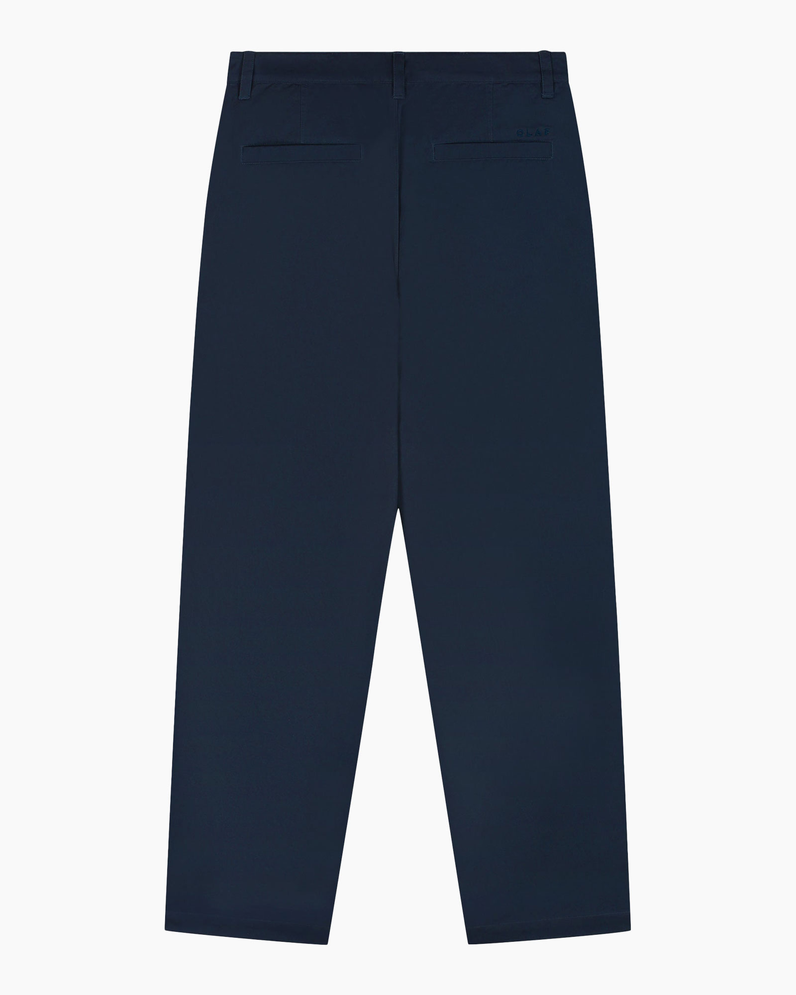 pants, trousers, navy, back pockets, flat-front