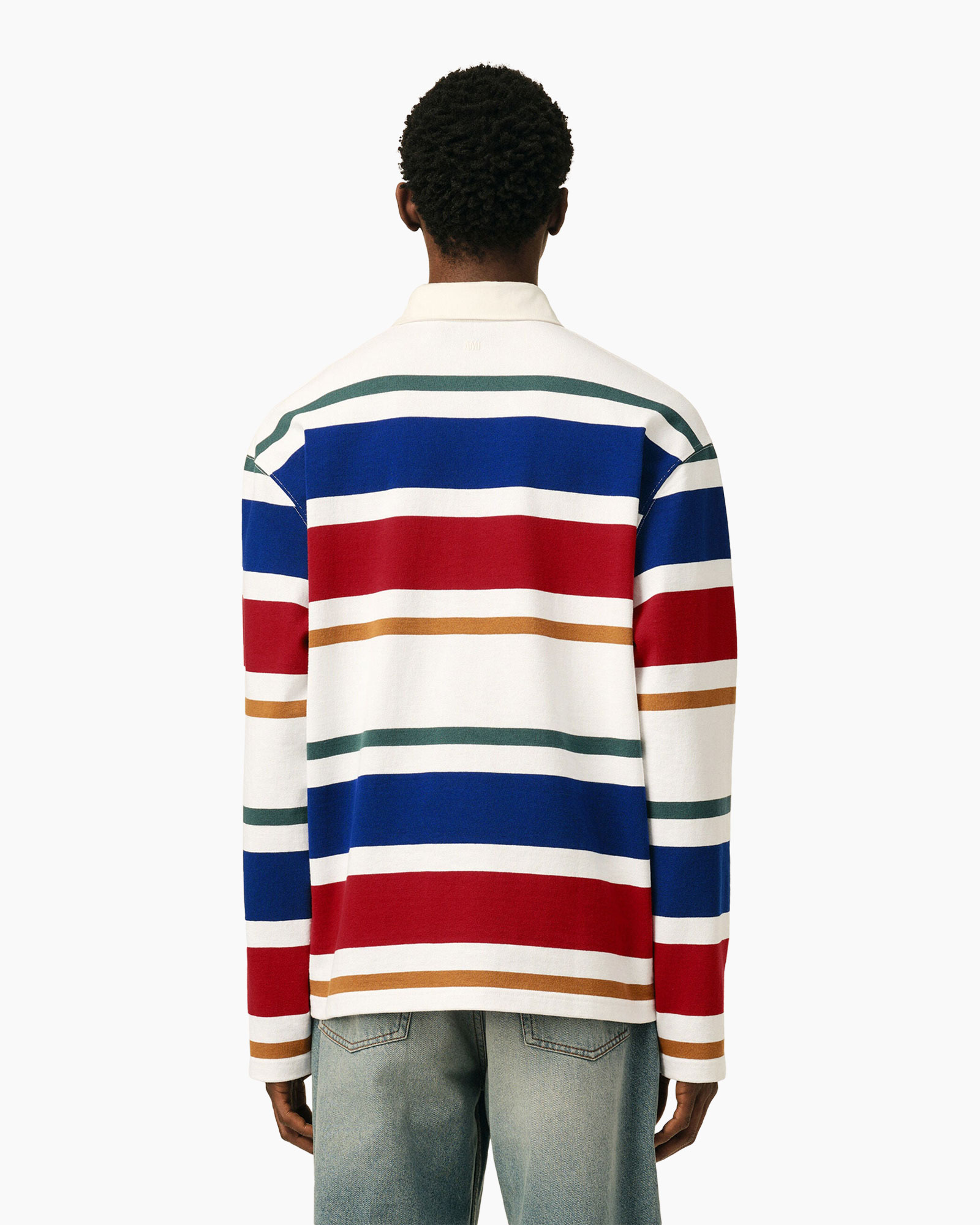 striped shirt, long sleeve, multi-color, horizontal stripes, cotton fabric