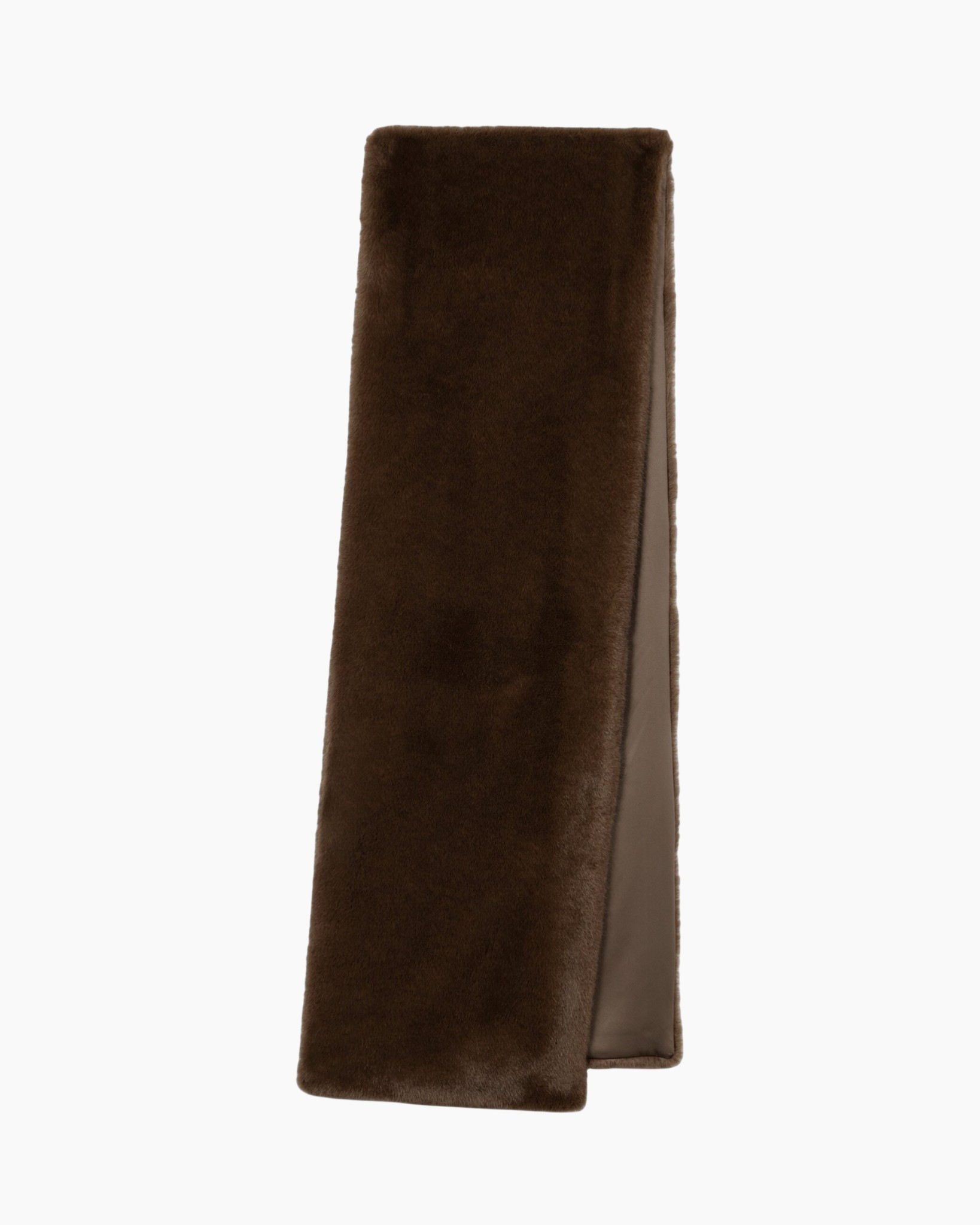 scarf, brown, fur, warm, plain