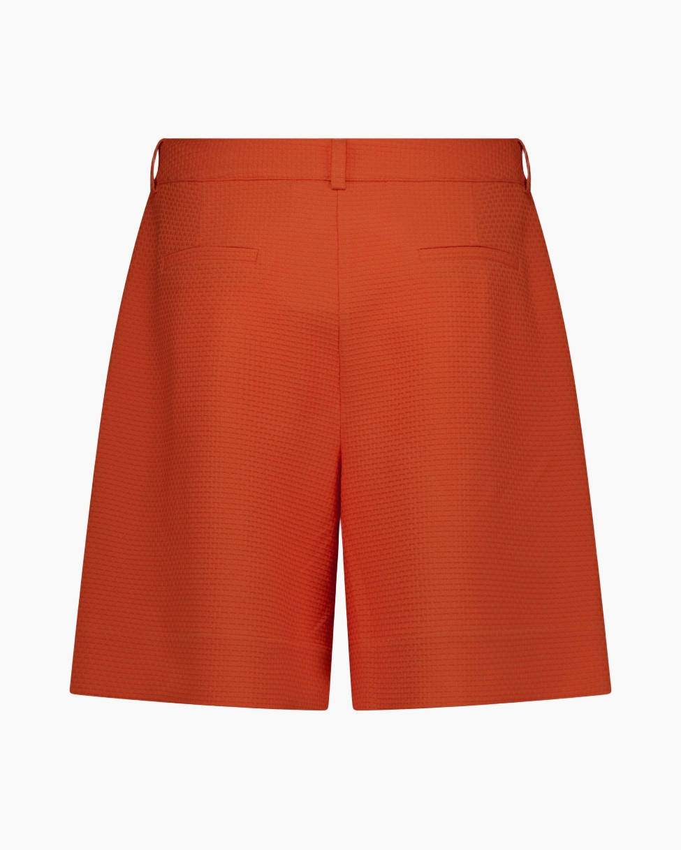 shorts, orange, back view, textured, waistband