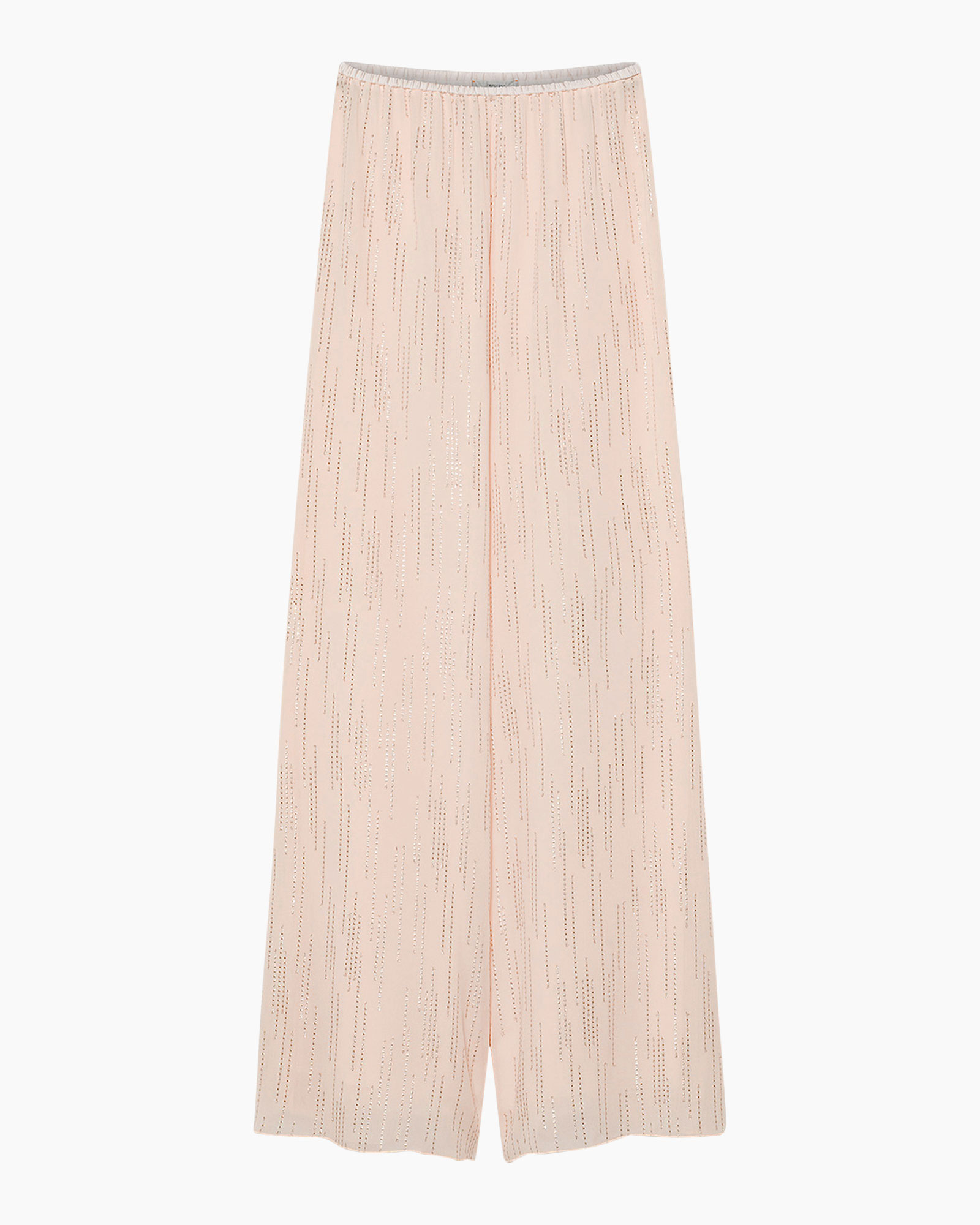 pants, wide-leg, sparkle, peach, elastic-waist