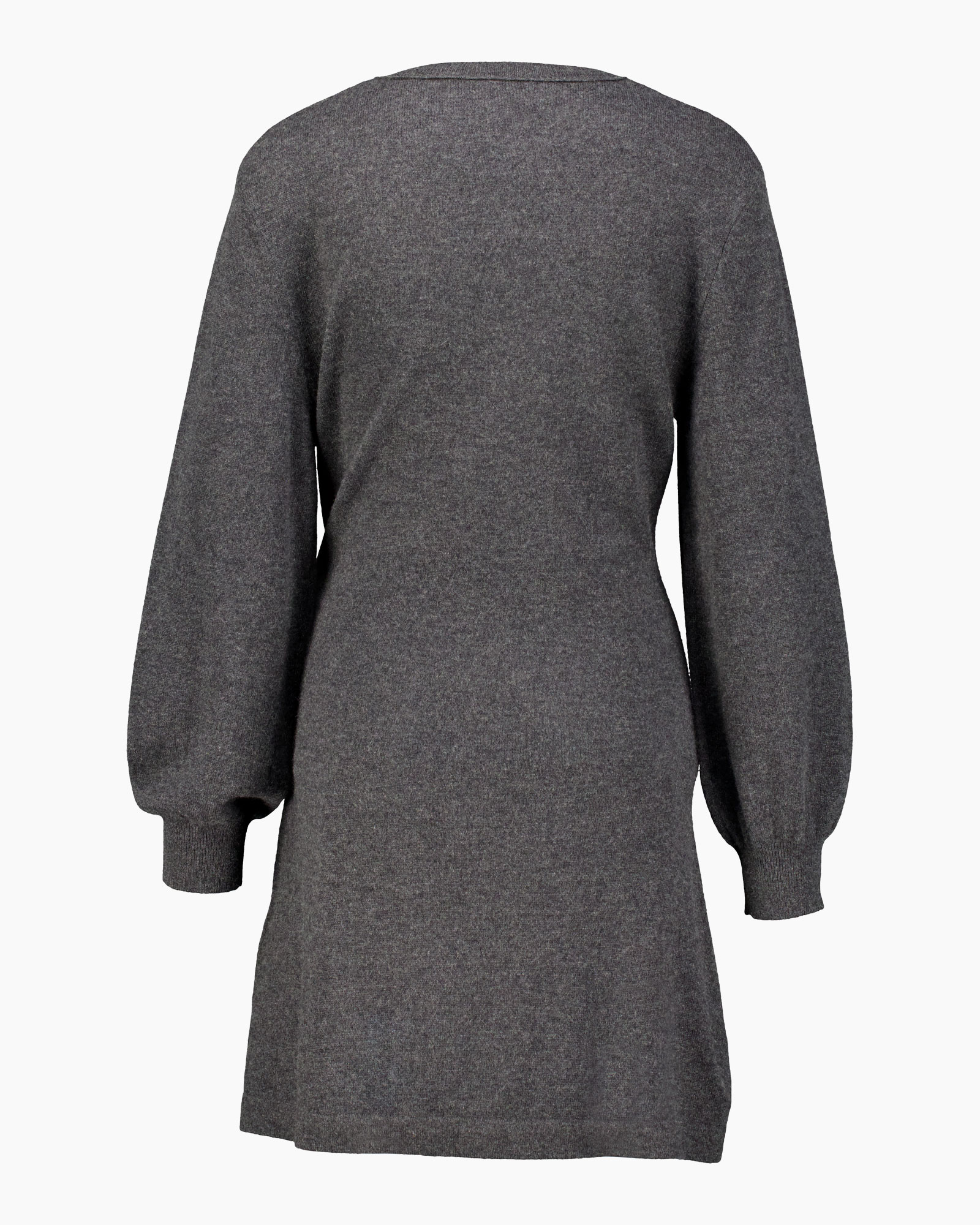 knit dress, long sleeve, belted, gray, tunic