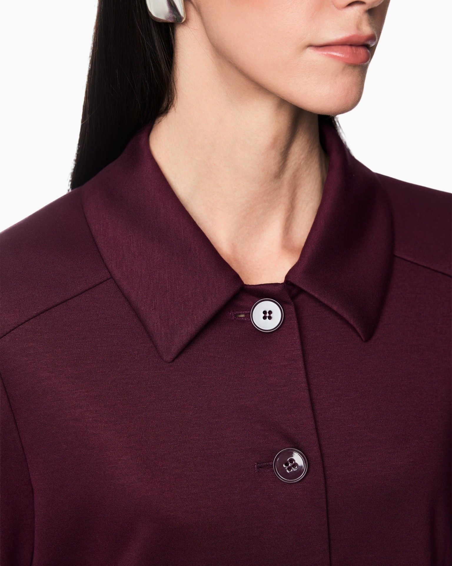 burgundy, button-down, collar, coat, fabric, buttons