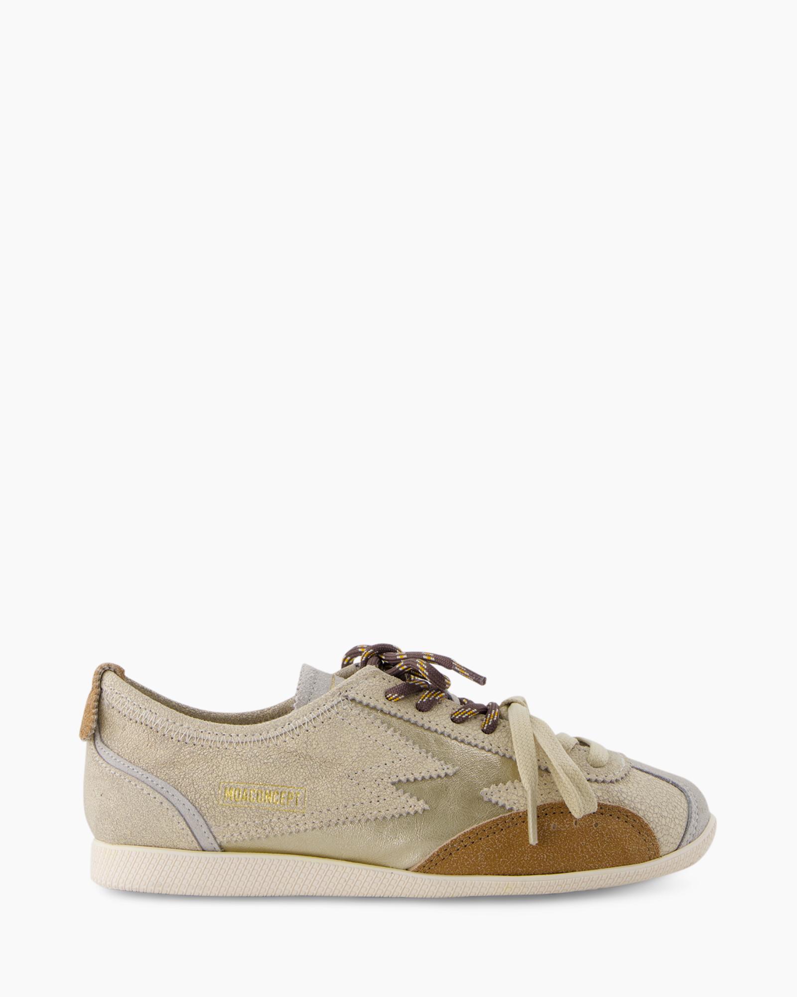 sneaker, casual shoe, beige, suede, lace-up