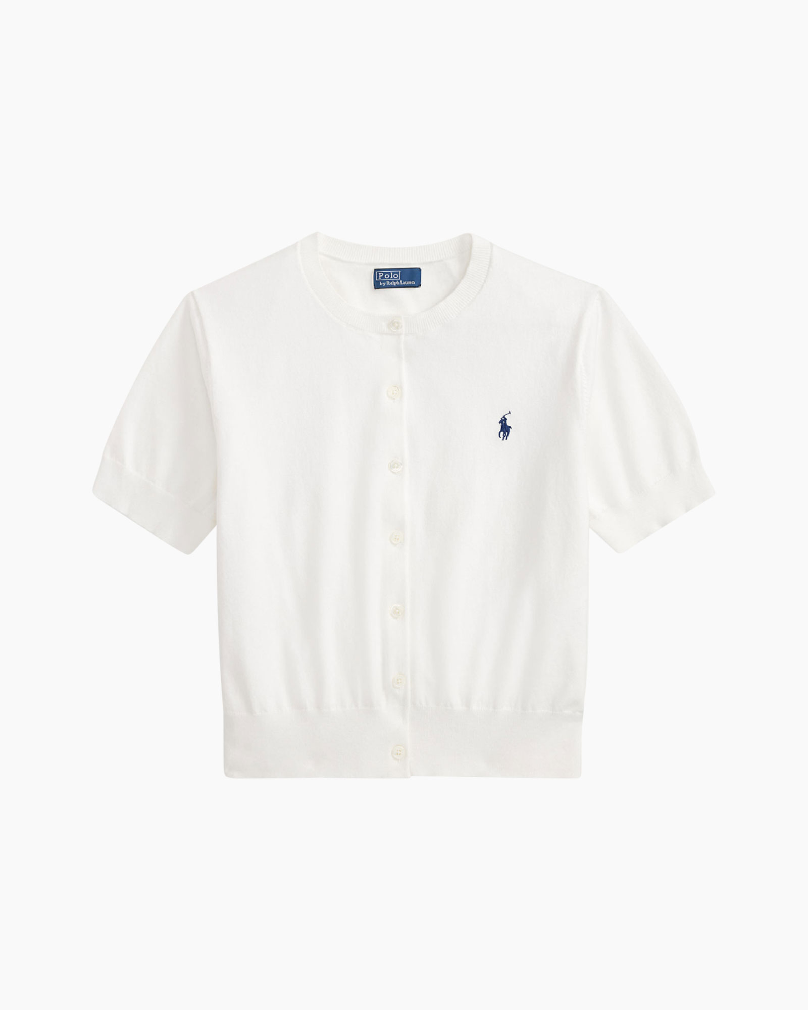 cardigan, short sleeve, white, button-down,  polo horse logo