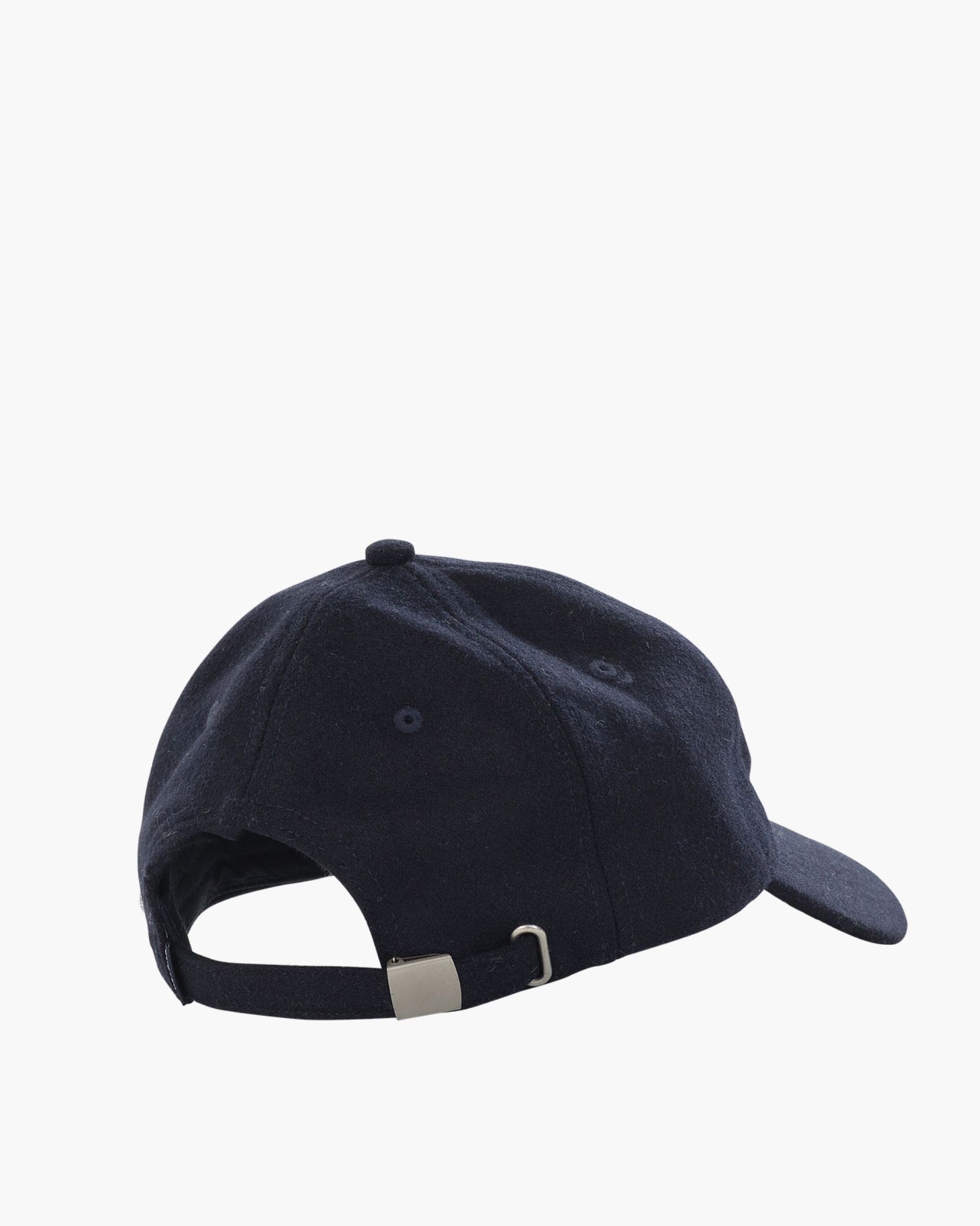baseball cap, navy color, adjustable strap, metal buckle, six-panel hat