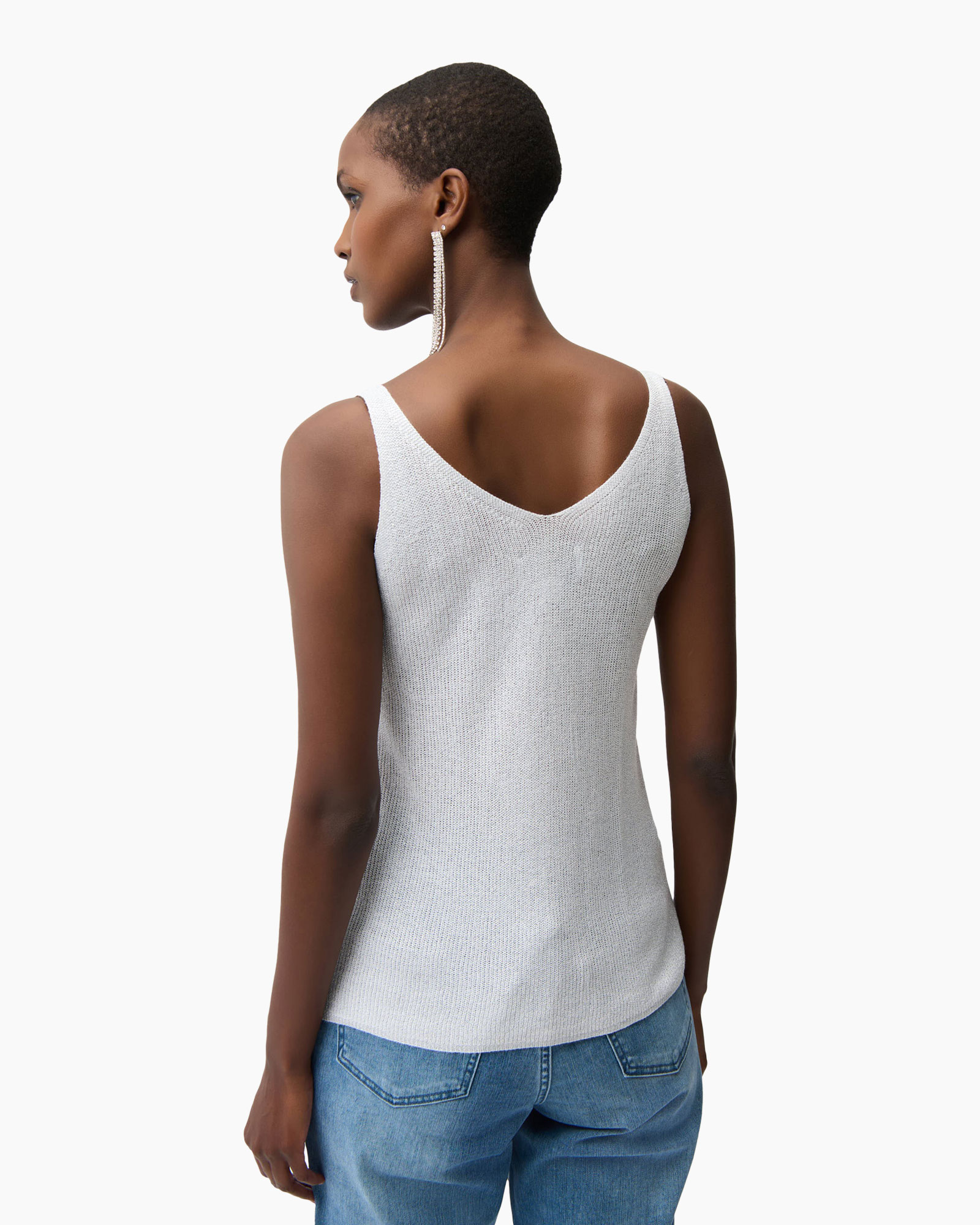 Blouse, Vest, Tank Top, Jeans, Person