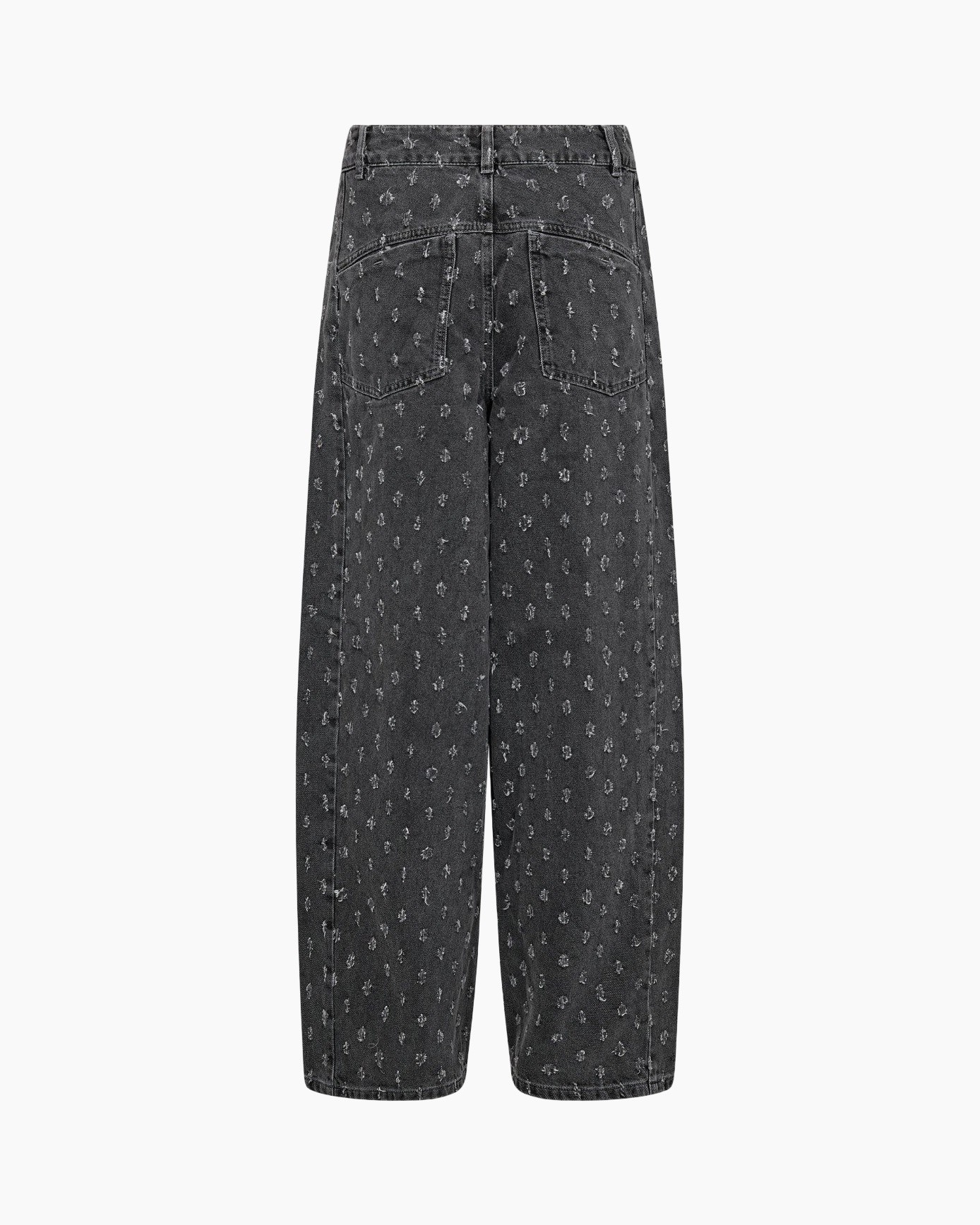 pants, trousers, wideleg, denim, patterned