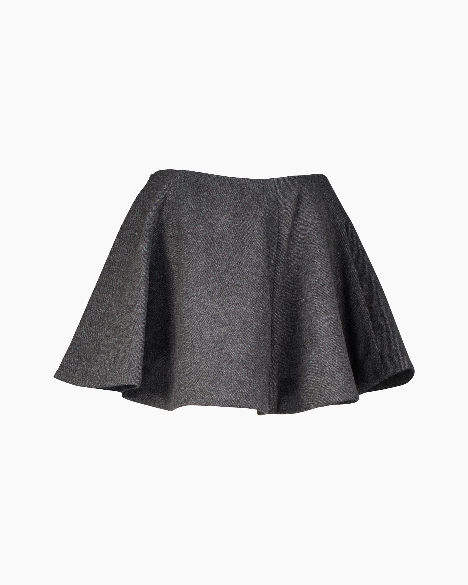 skirt, mini skirt, asymmetrical, flared, gray