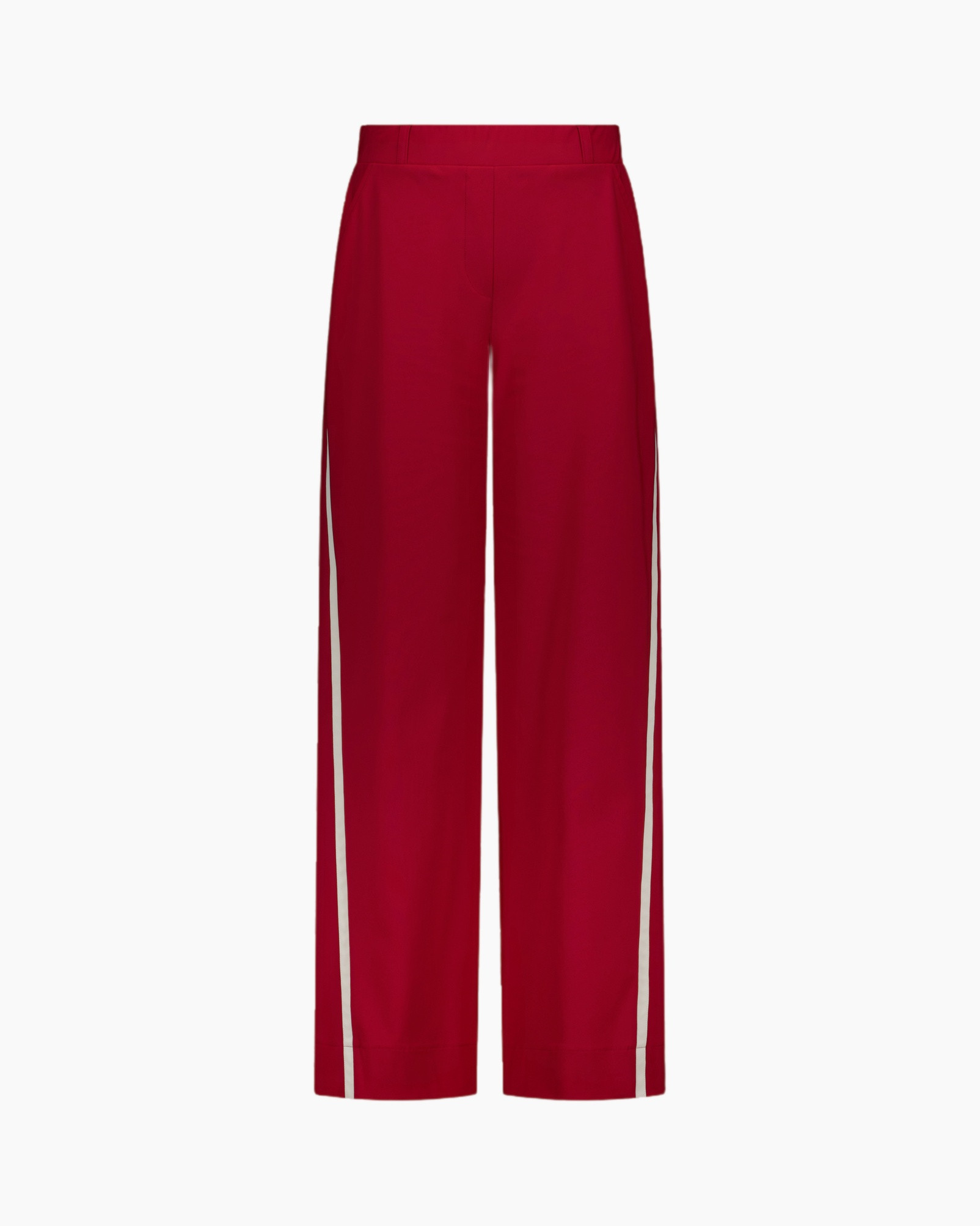 trousers, pants, red, side stripe, straight leg