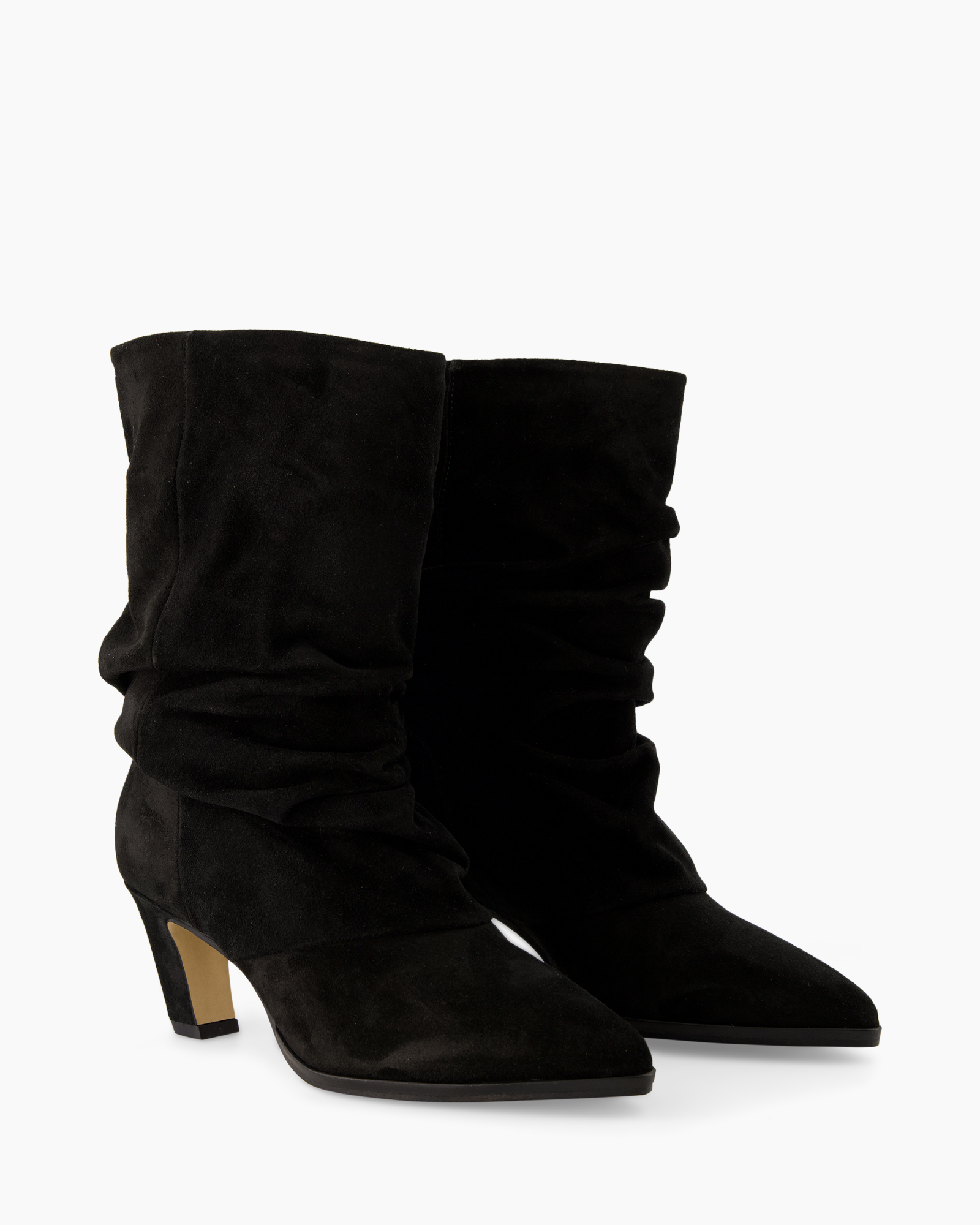 boots, ankle boots, black, slouchy, suede