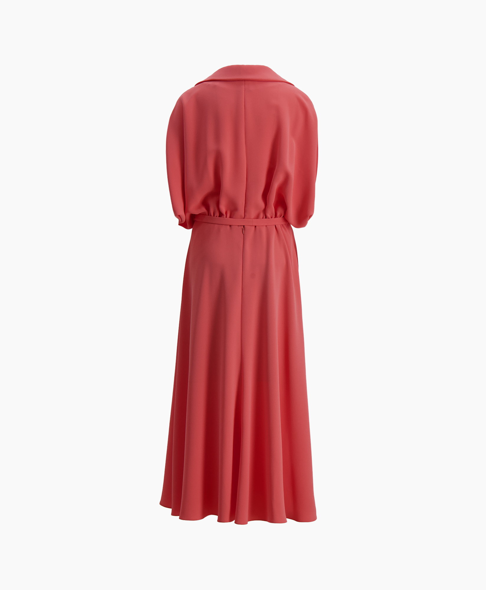 dress, wrap, belt, pink, midi