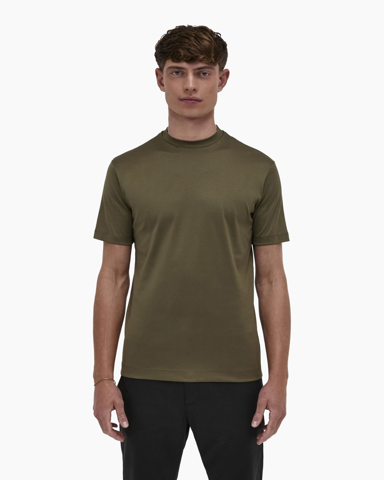 T-shirt Interlock Supima Donker Groen