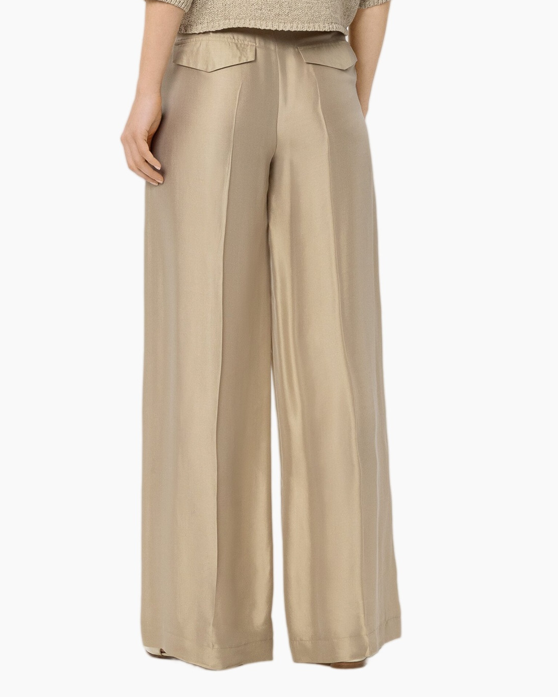 wide-leg, pants, beige, drawstring, soft-satin