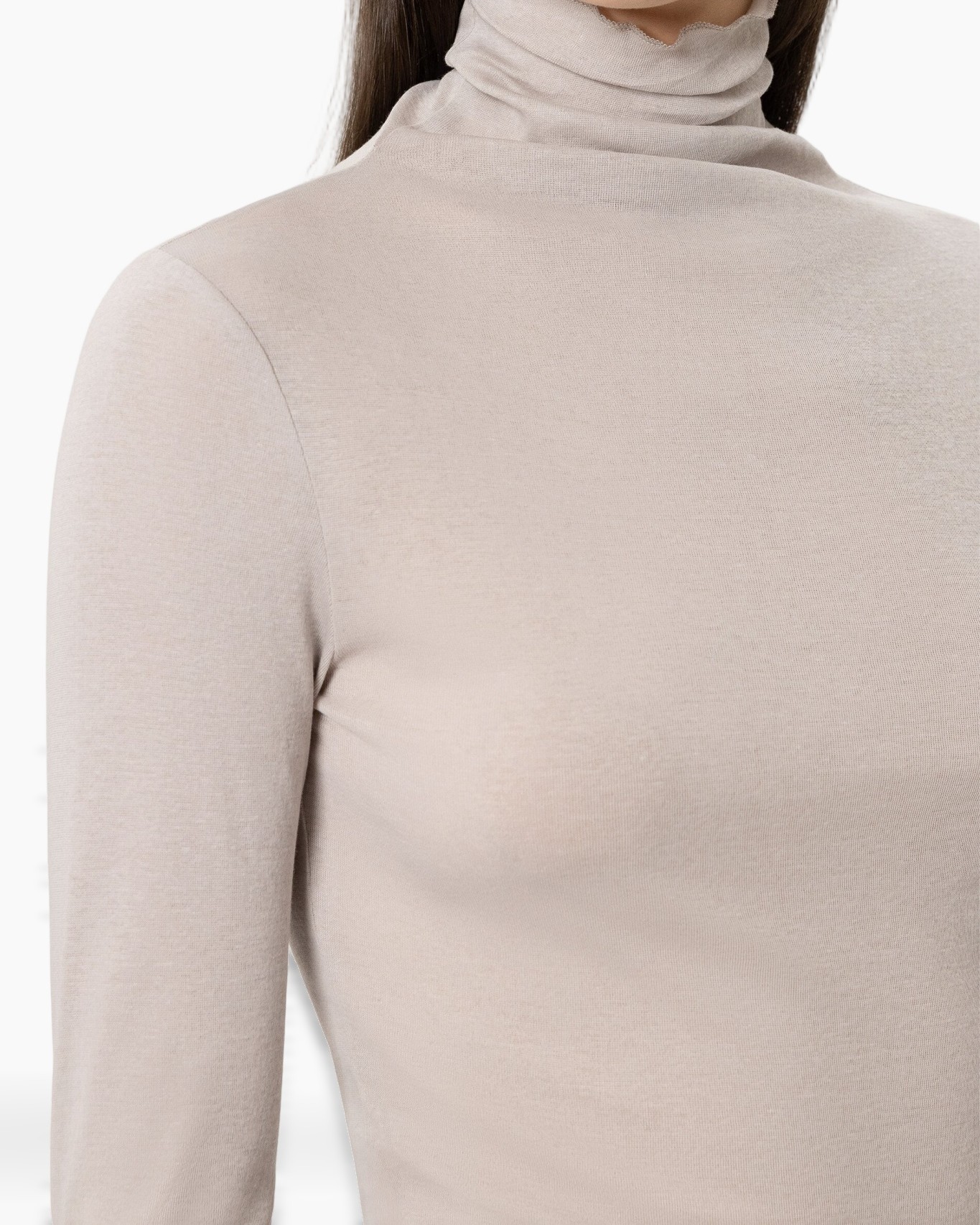turtleneck, beige, knit, long-sleeve, top