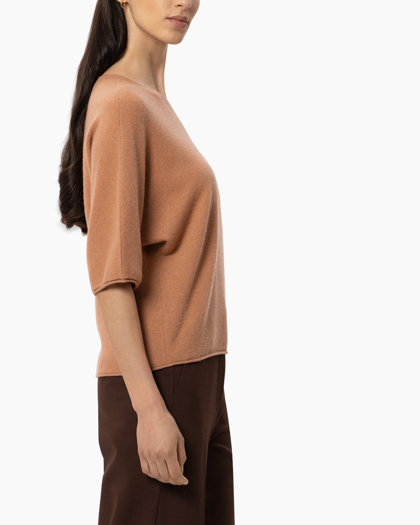 top, pullover, knit, soft, peach
