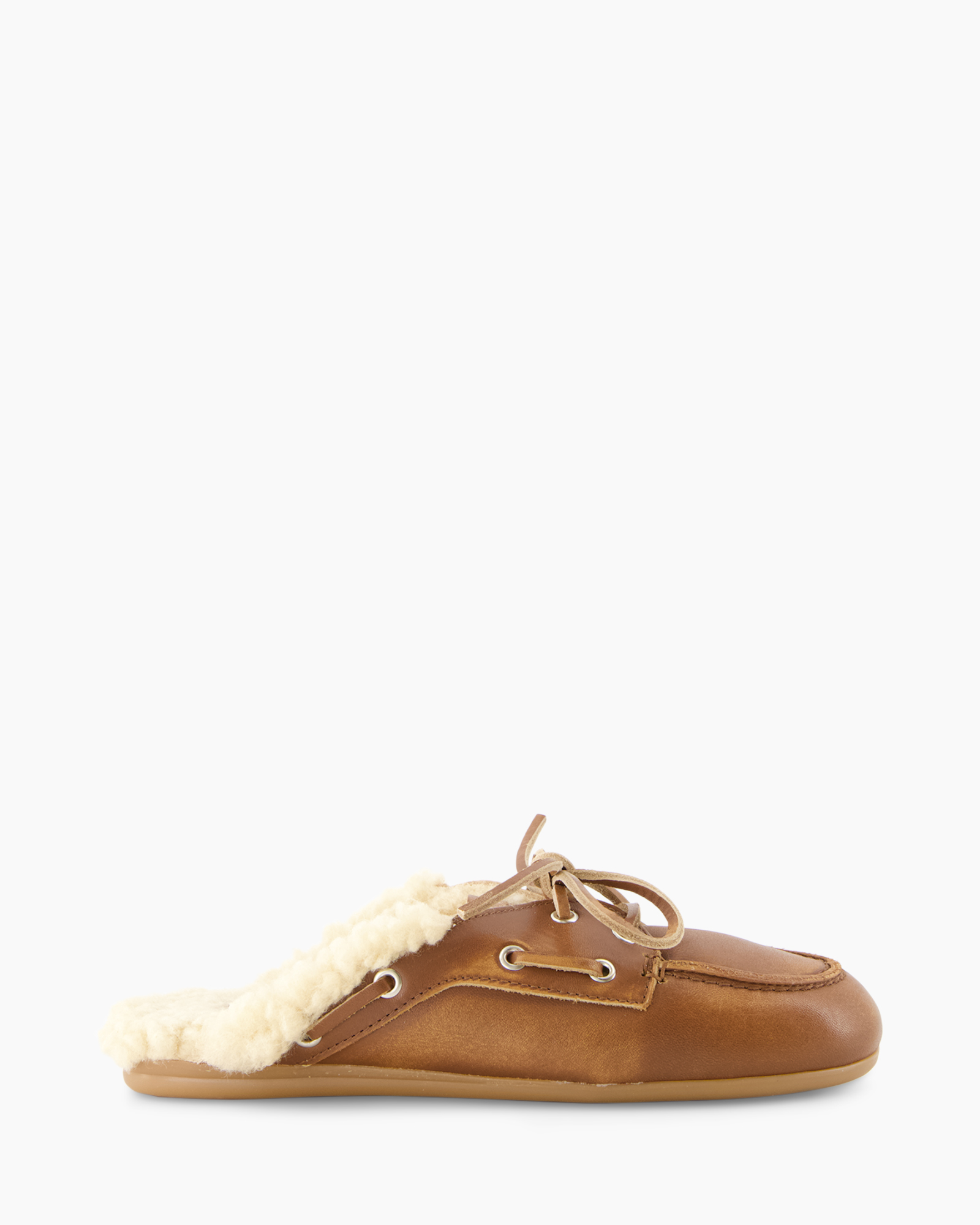 moccasin, slipper, brown, leather, shearling