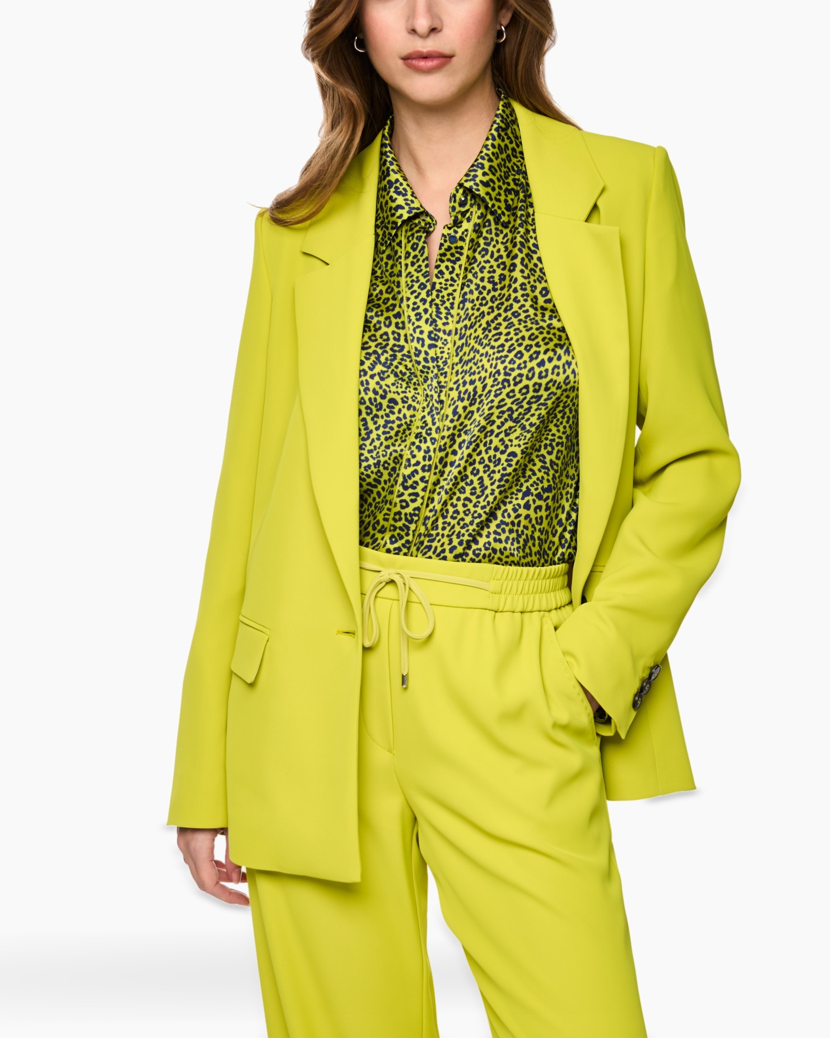 blazer, suit, leopard print, yellow, pants