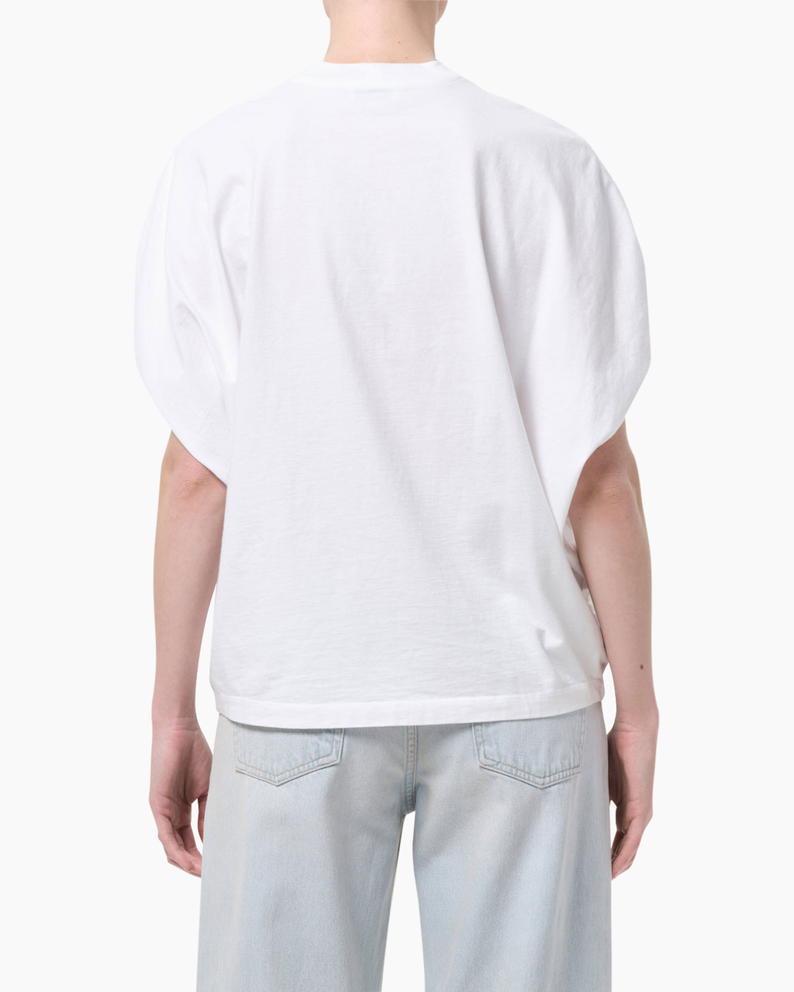t-shirt, white, short-sleeve, crew neck, cotton