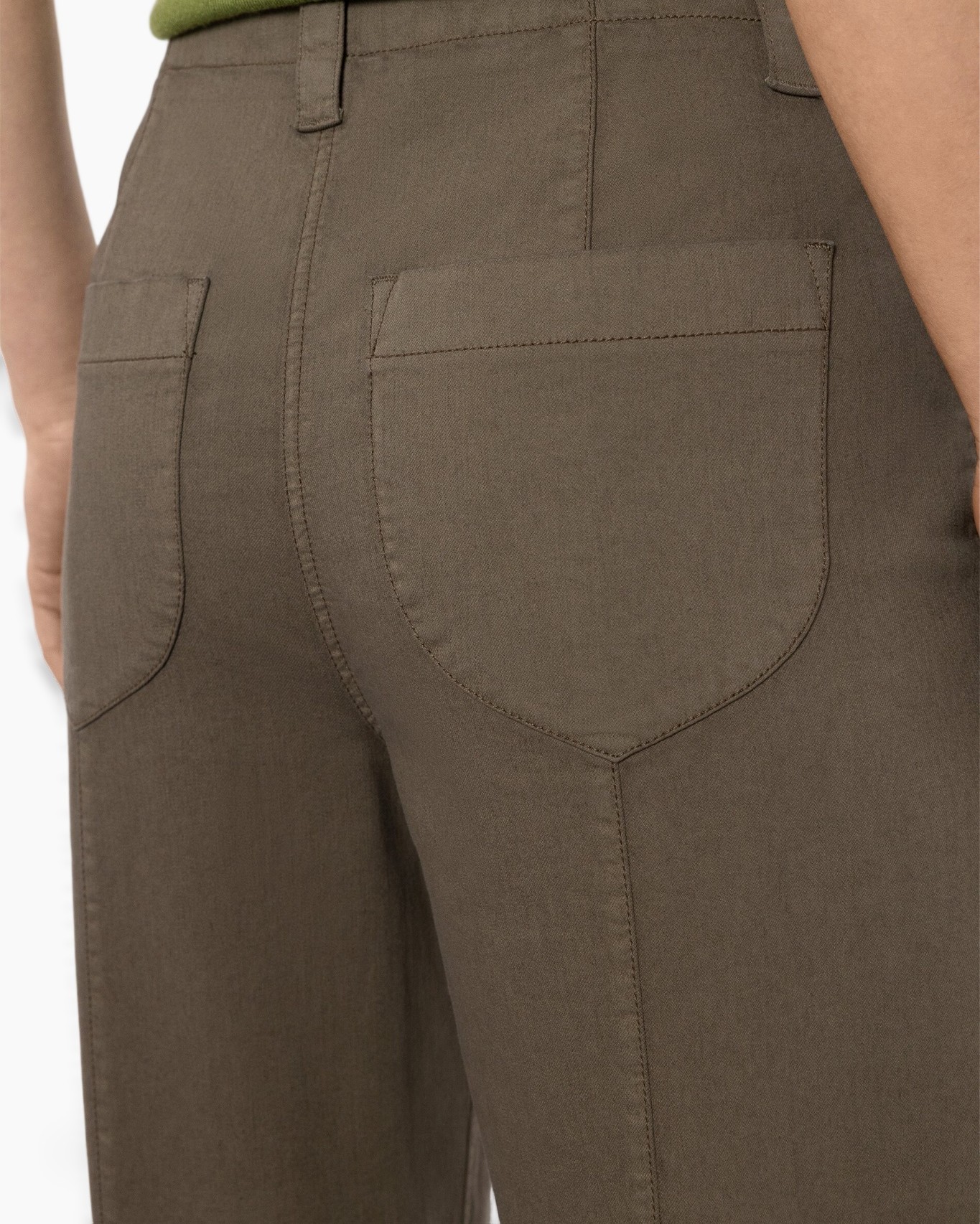 pants, cargo pants, back pocket, brown, stitching