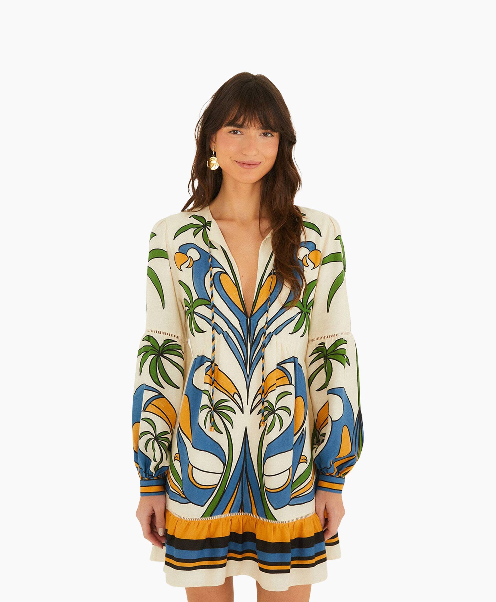 shirt, dress, print, long-sleeve, beachwear
