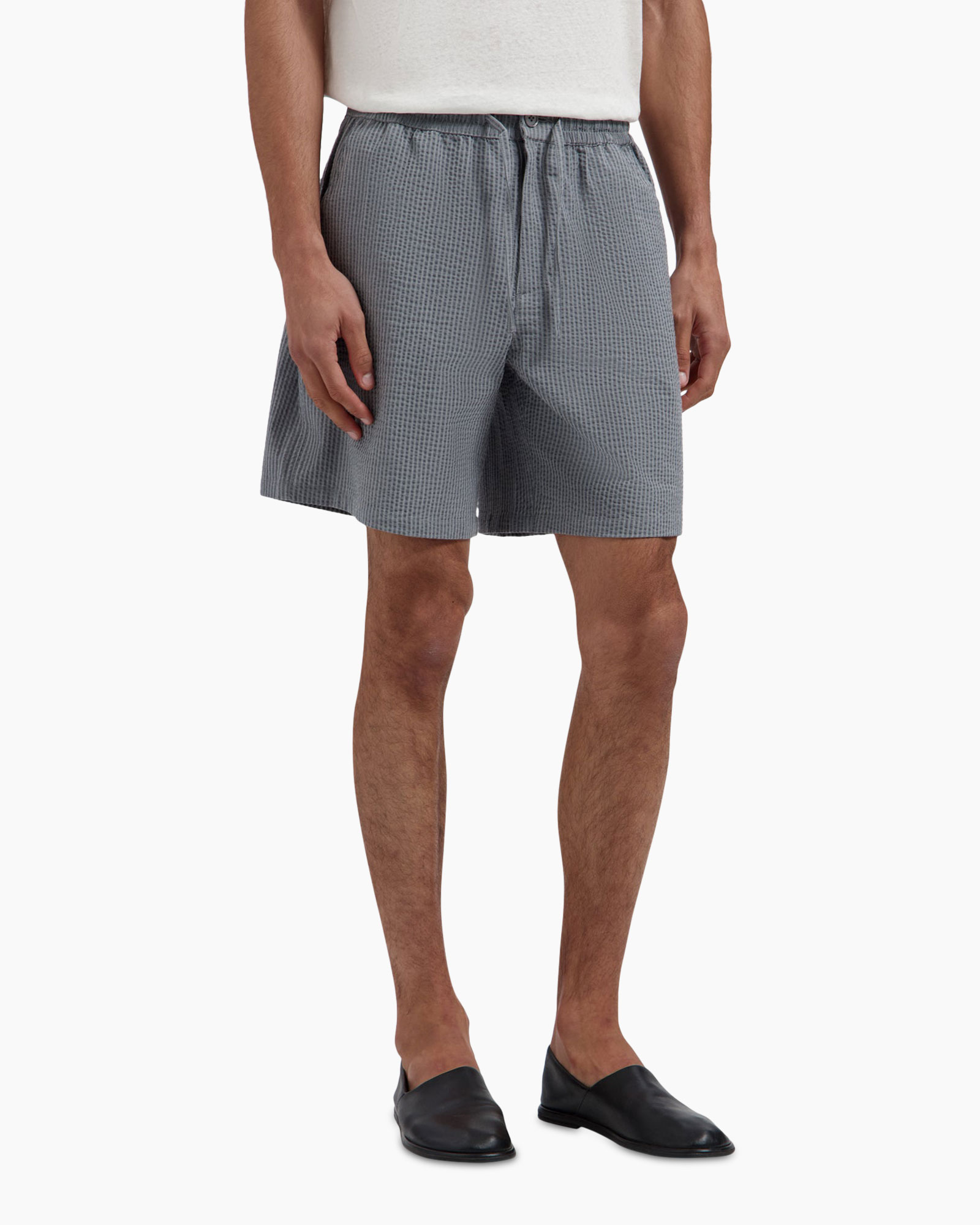 shorts, patterned, drawstring, relaxed, knee-length