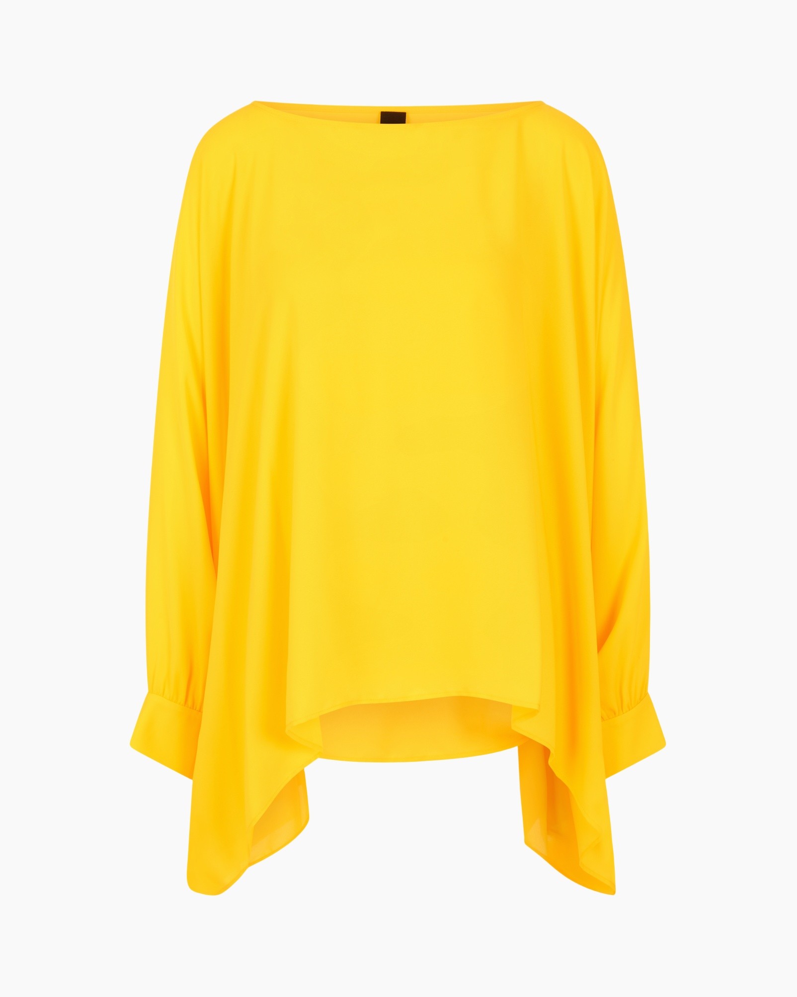 top, blouse, yellow, flowy, long-sleeve