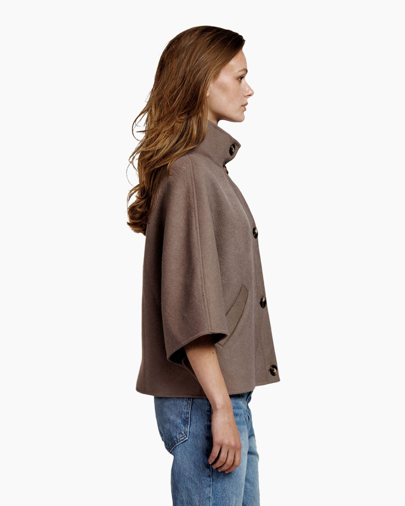 Clothing, Coat, Fashion, Person, Cape