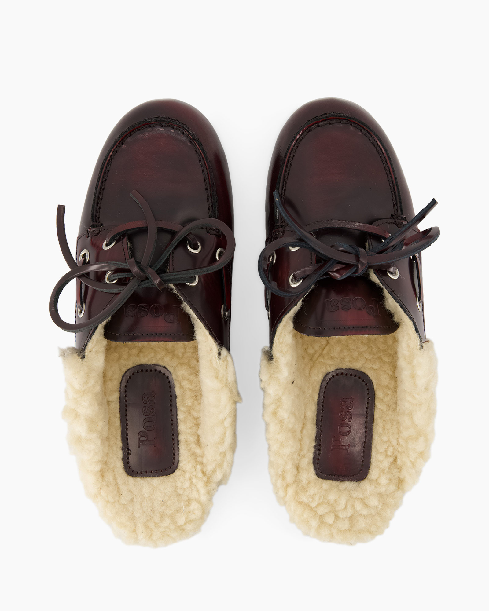 boots, shearling, leather, loden, lacing