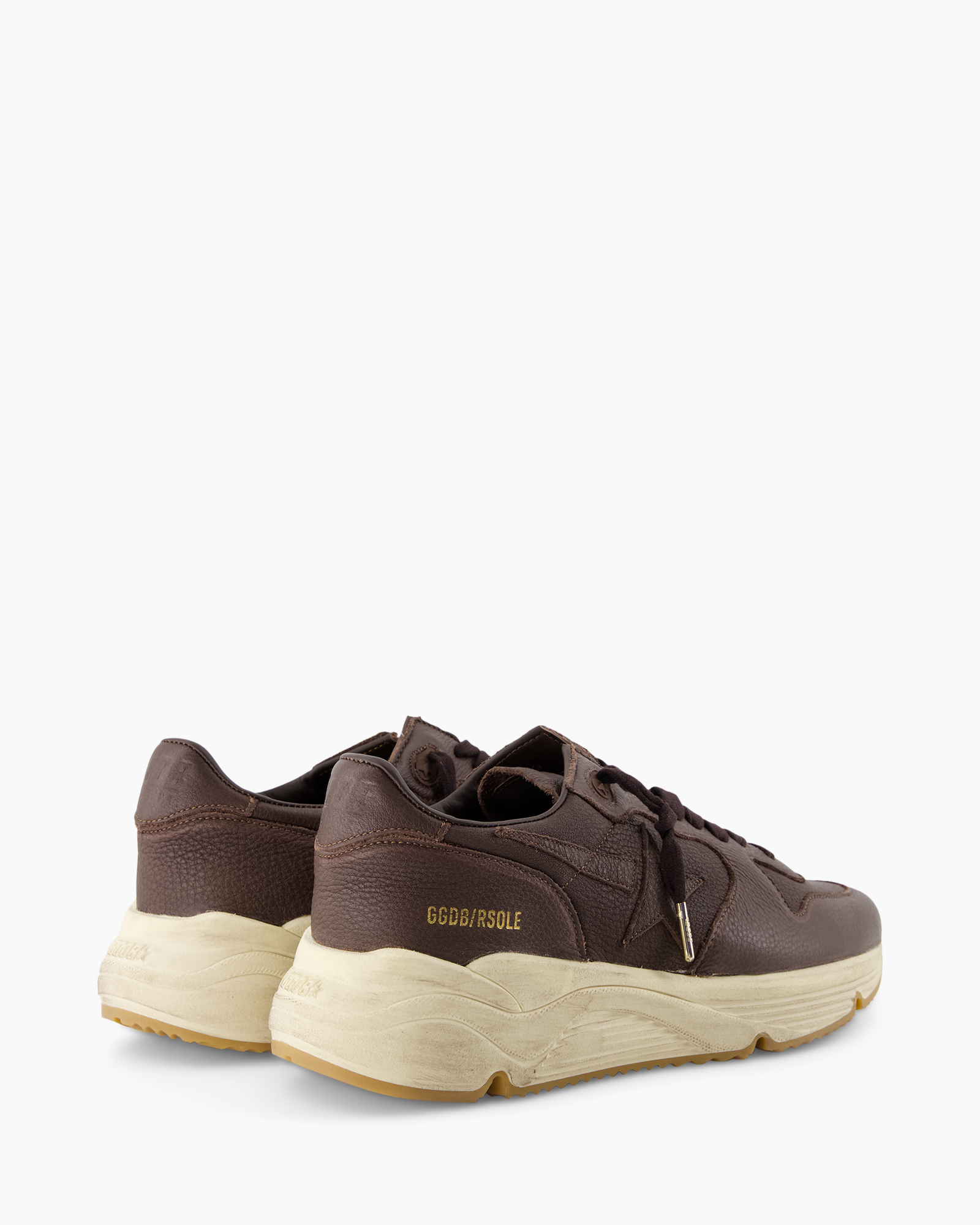 casual shoe, brown leather, chunky sole, lace-up, women's sneaker
