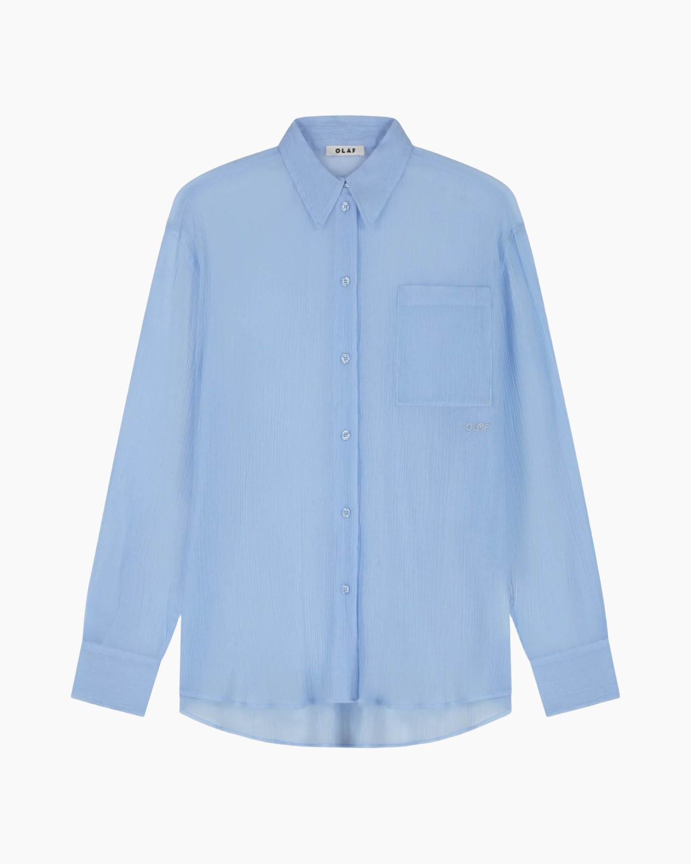 shirt, button-down, light blue, collar, pocket