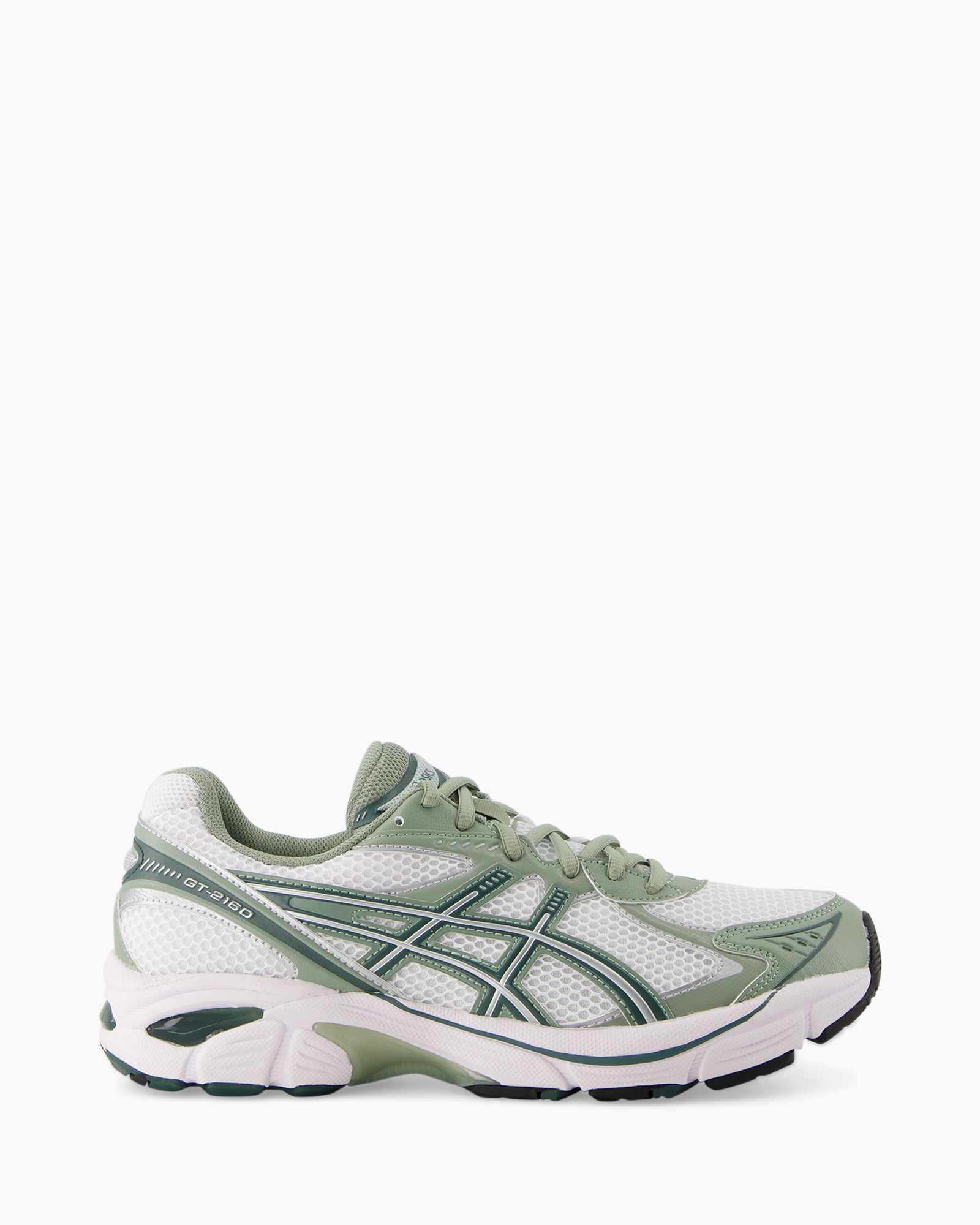 running shoe, mesh, green, white, athletic shoe