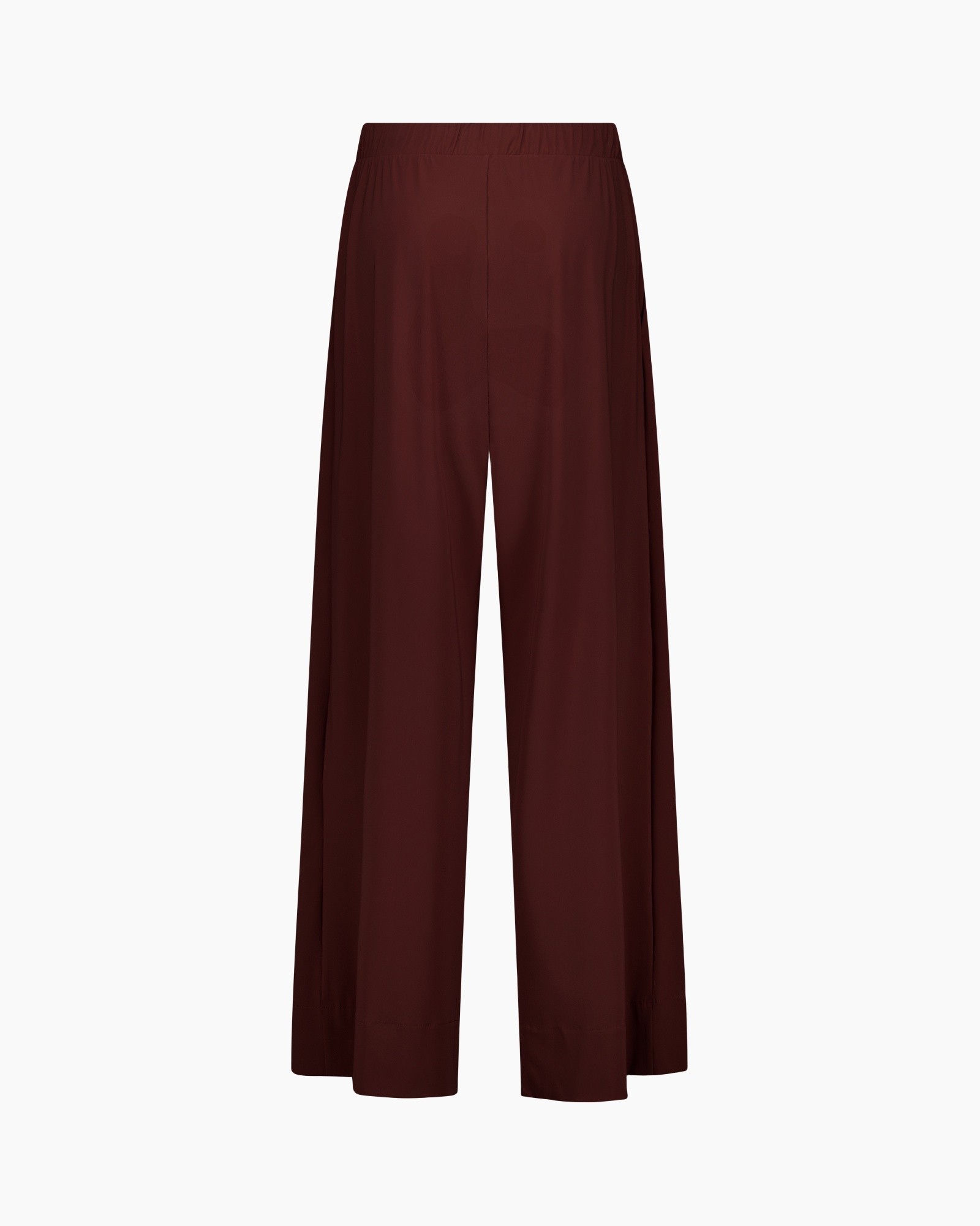 trousers, wide-leg, burgundy, elastic-waist, plain