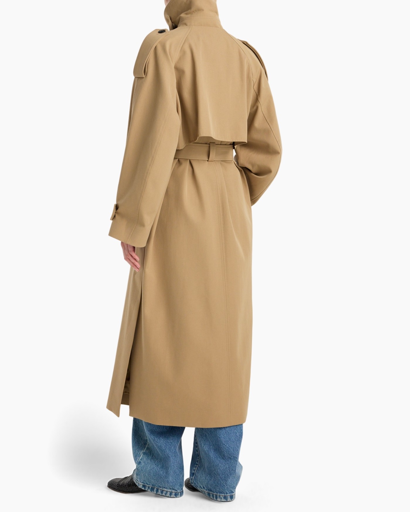 trench coat, camel, long coat, double breasted, belted cuffs