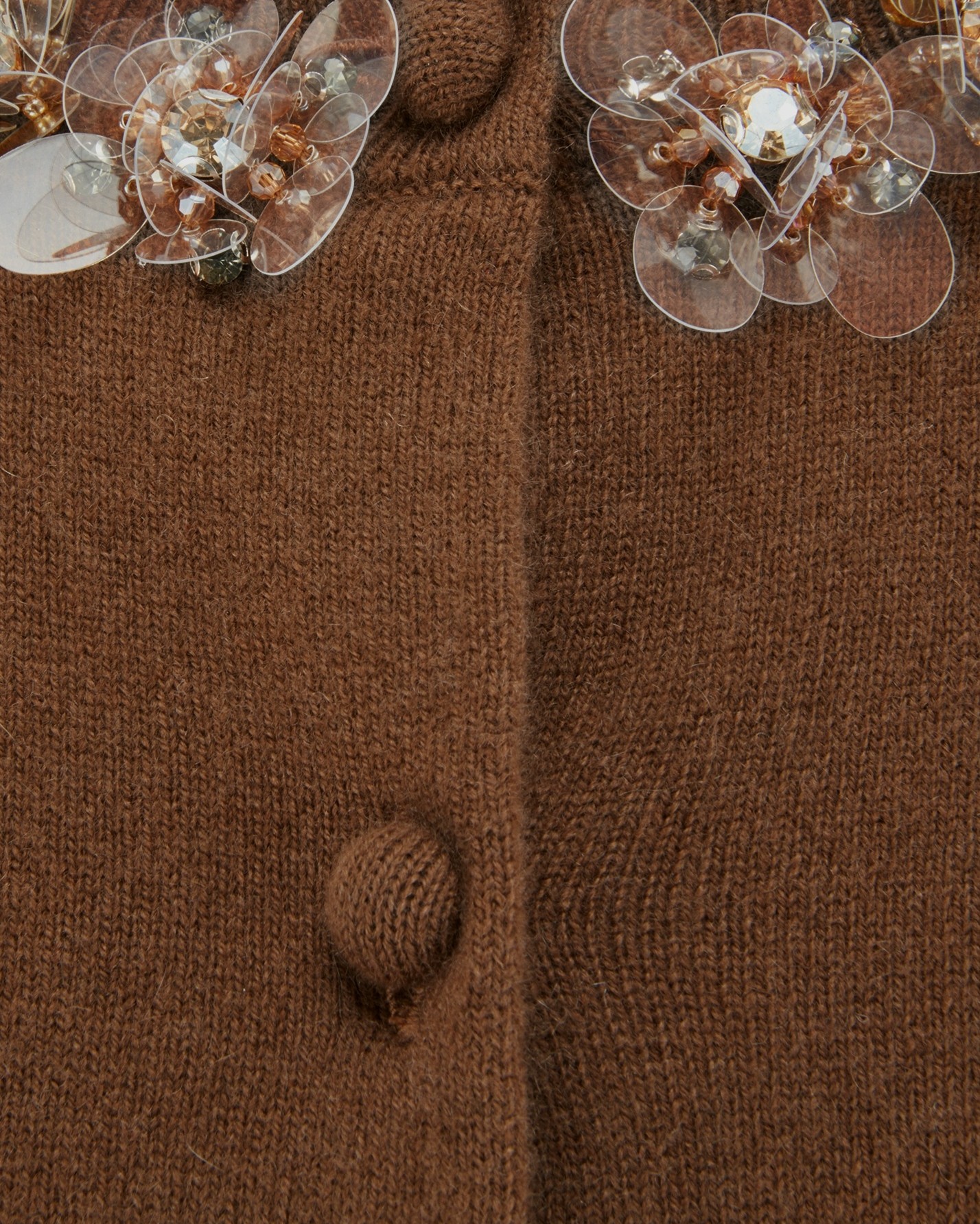 brown, cardigan, knitwear, button, embellishment