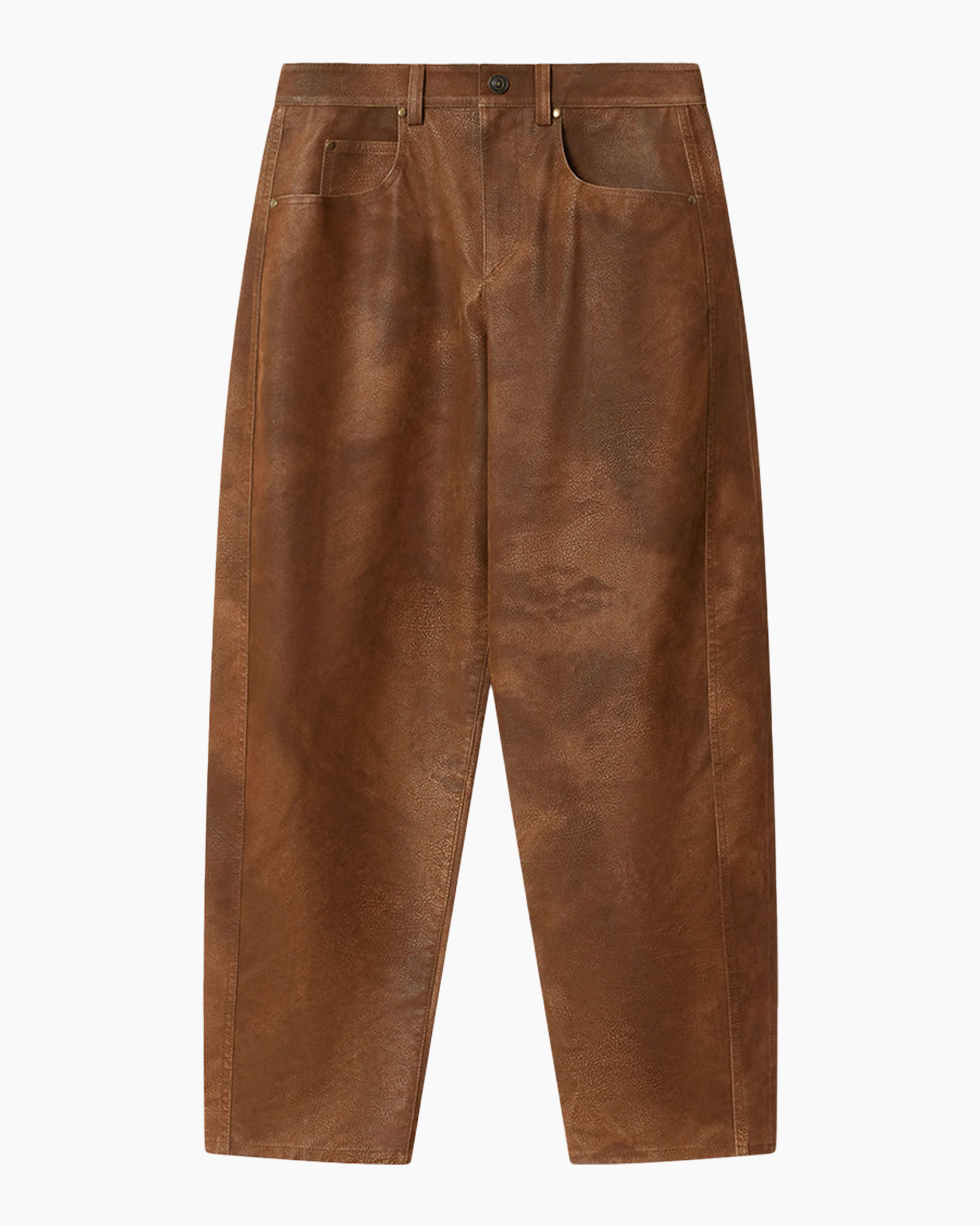 brown, leather pants, wide-leg, ankle boots, belted, caramel brown, fashion ensemble