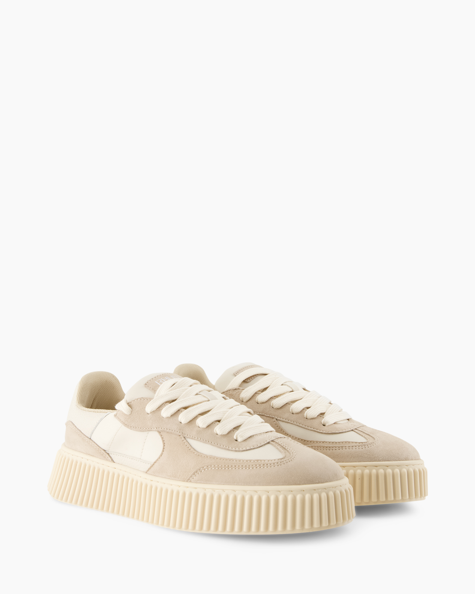 sneakers, beige, platform, suede, lace-up