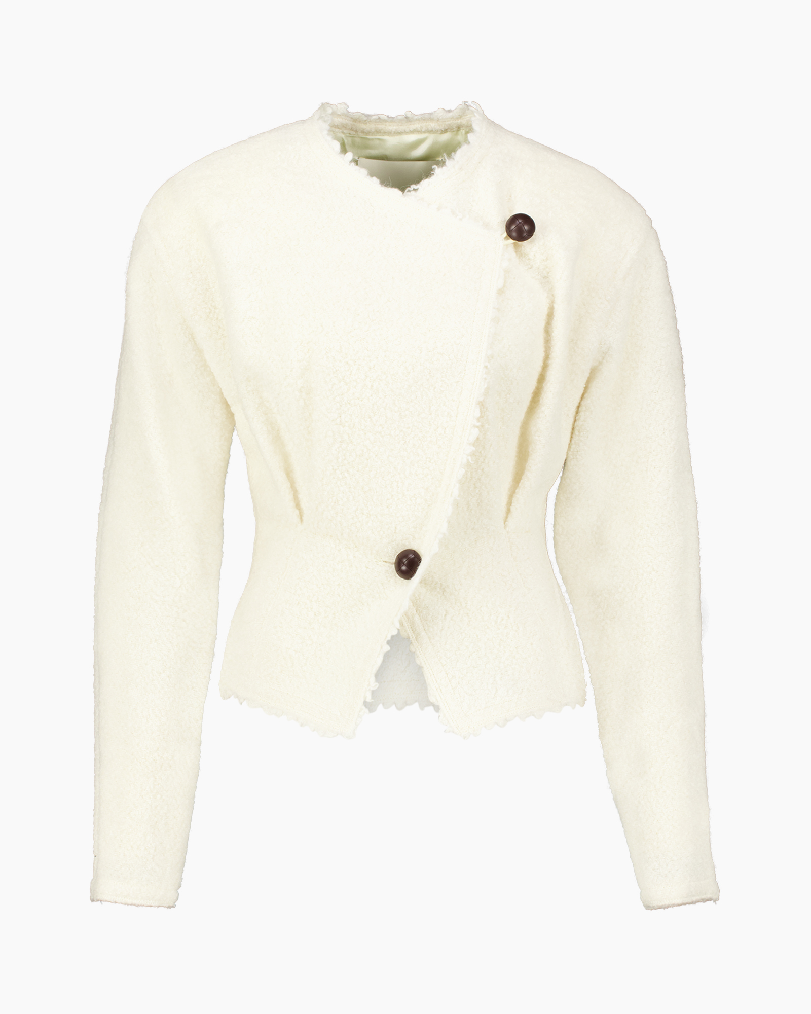 blazer, cardigan, crepe, off-white, two-tone