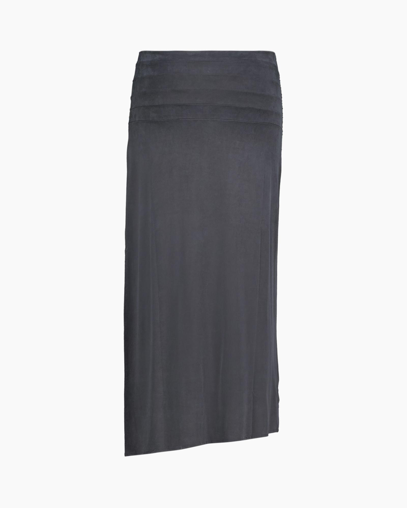 skirt, maxi, slit, solid, black/charcoal