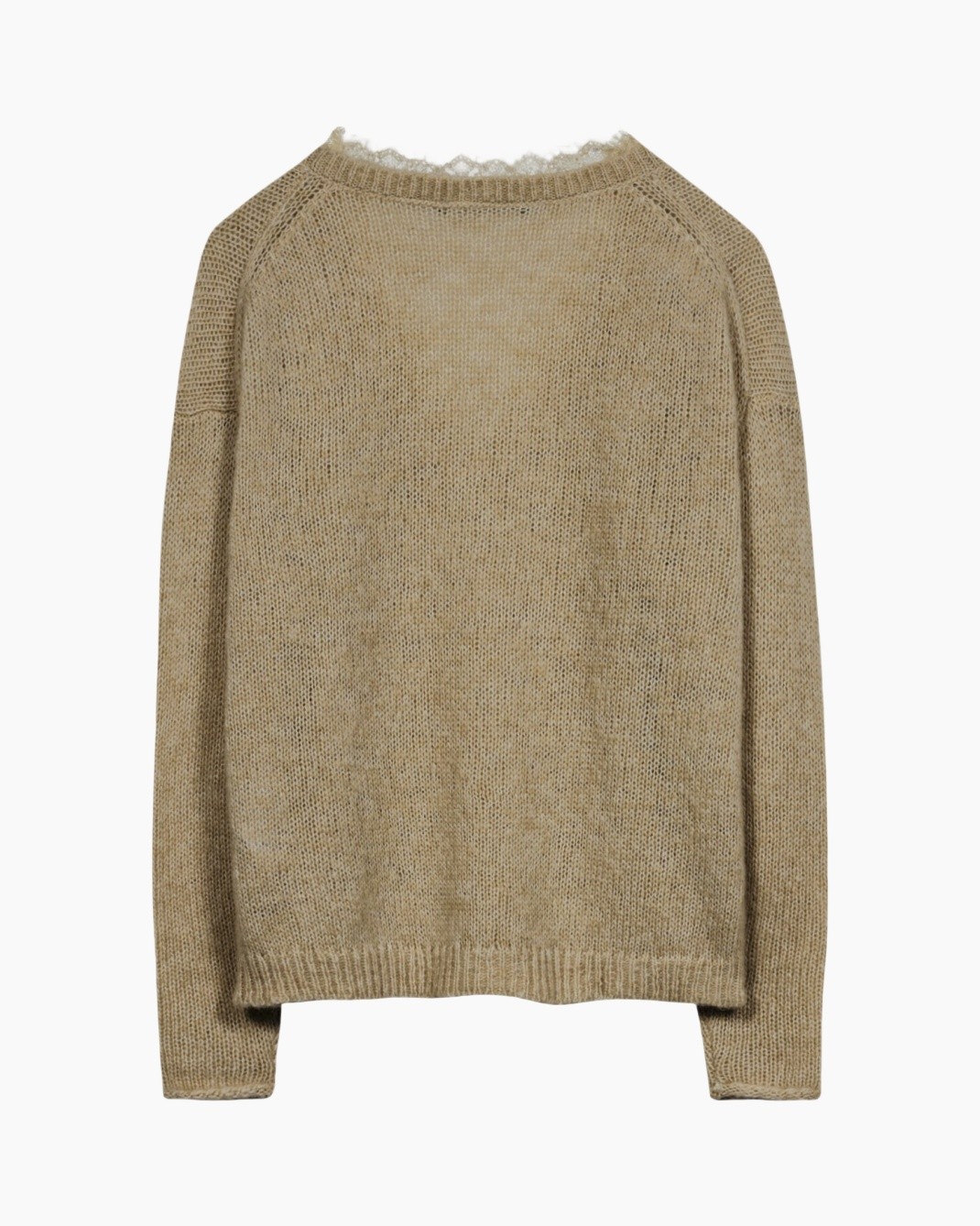 knit sweater, beige, crew neck, loungewear, long sleeves