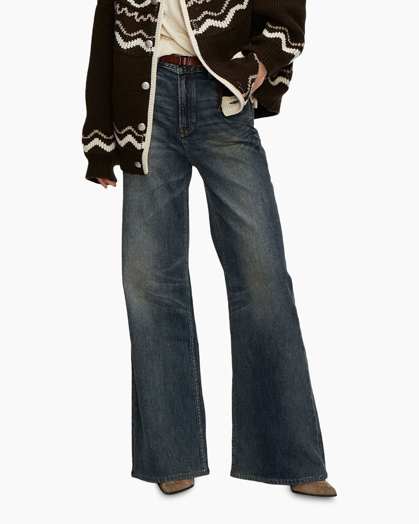 jeans, wide leg, denim, distressed, blue