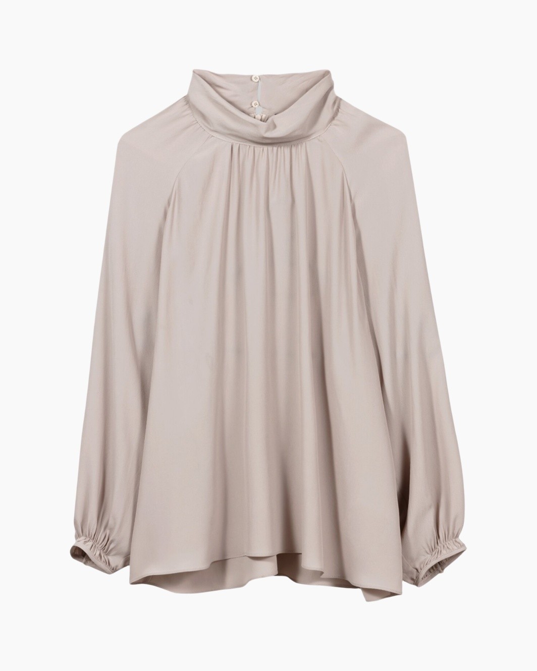 blouse, piphaya, high-neck, long-sleeve, beige